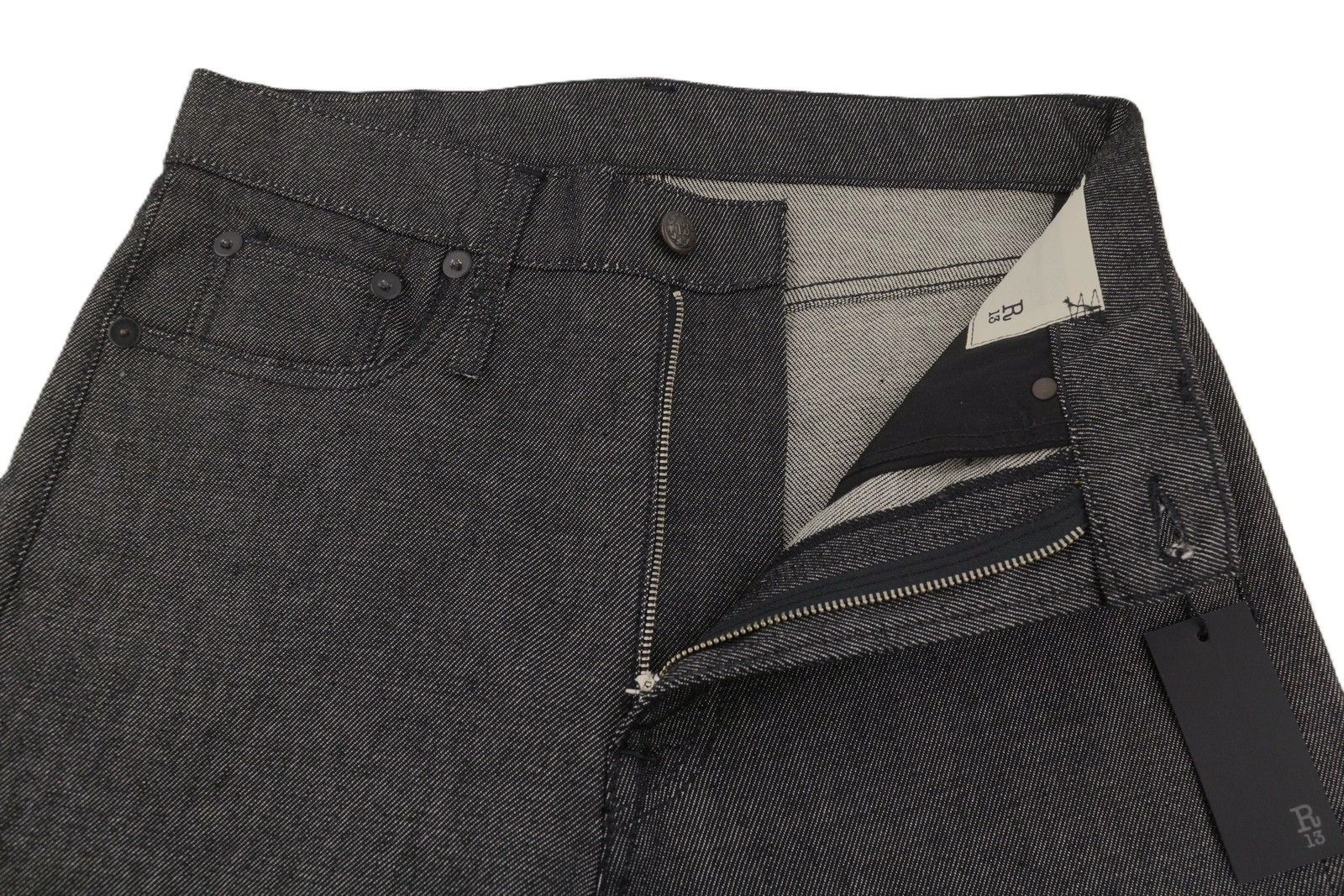 R13 BOYFRIEND 26 Vintage Grey Cropped Zip Denim 87803 Size 26" / US 2 / IT 38 - 4 Thumbnail