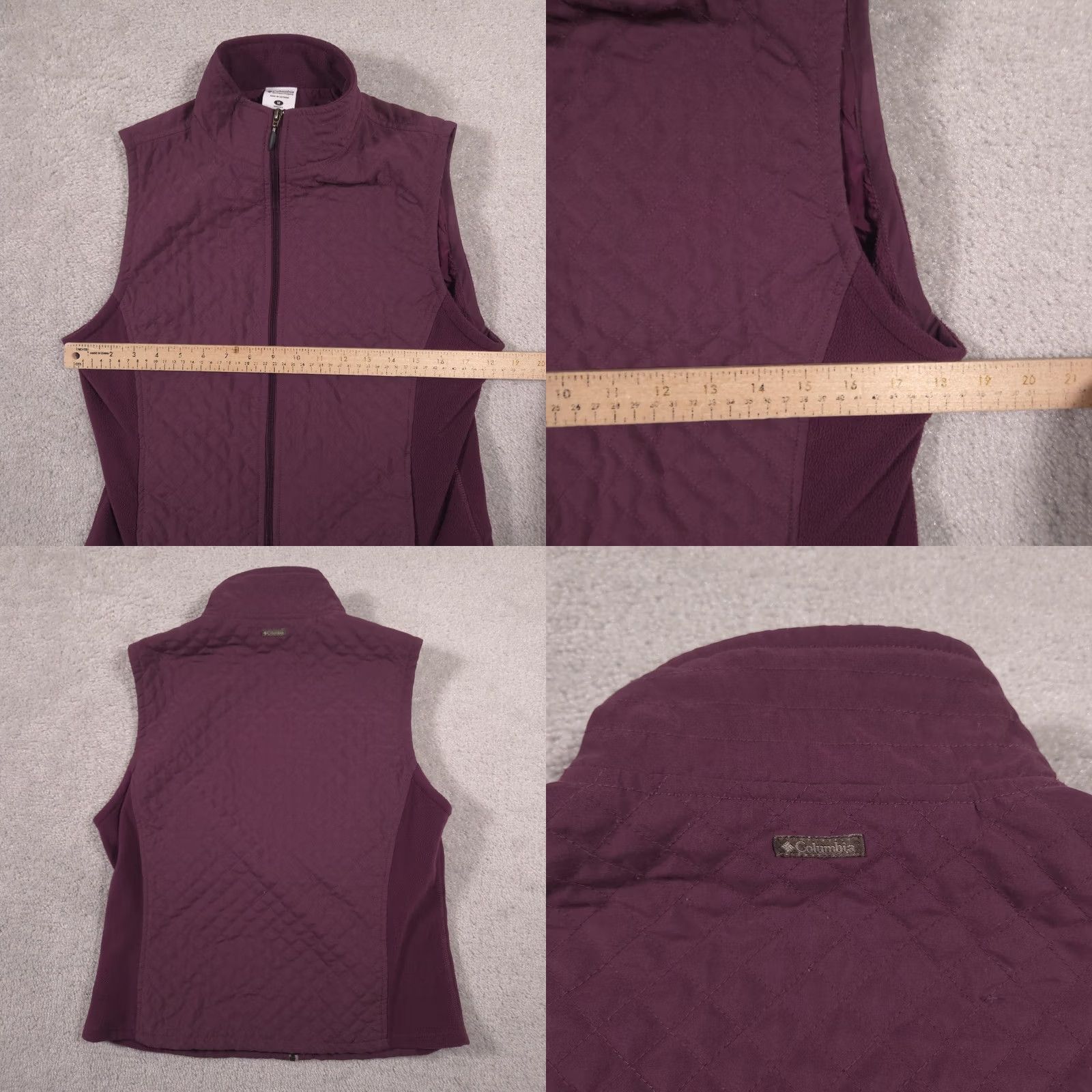 Vintage Columbia Vest Women M Purple Quilted Fleece Full Zip Pockets Insulated Size M / US 6-8 / IT 42-44 - 8 Thumbnail