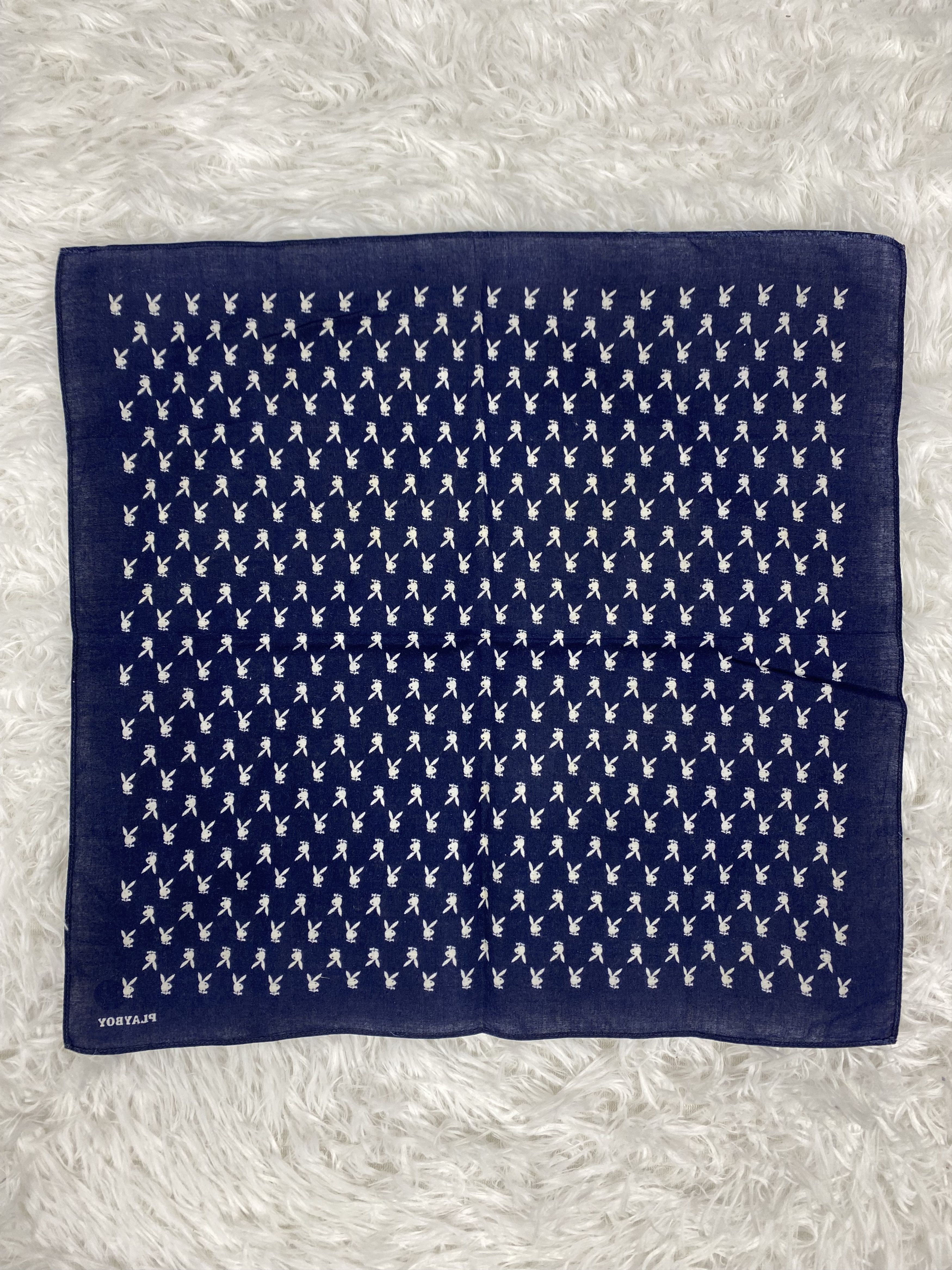 Playboy × Vintage Vintage Playboy Monogram Handkerchief Neckerchief PH0328 Size ONE SIZE - 4 Thumbnail