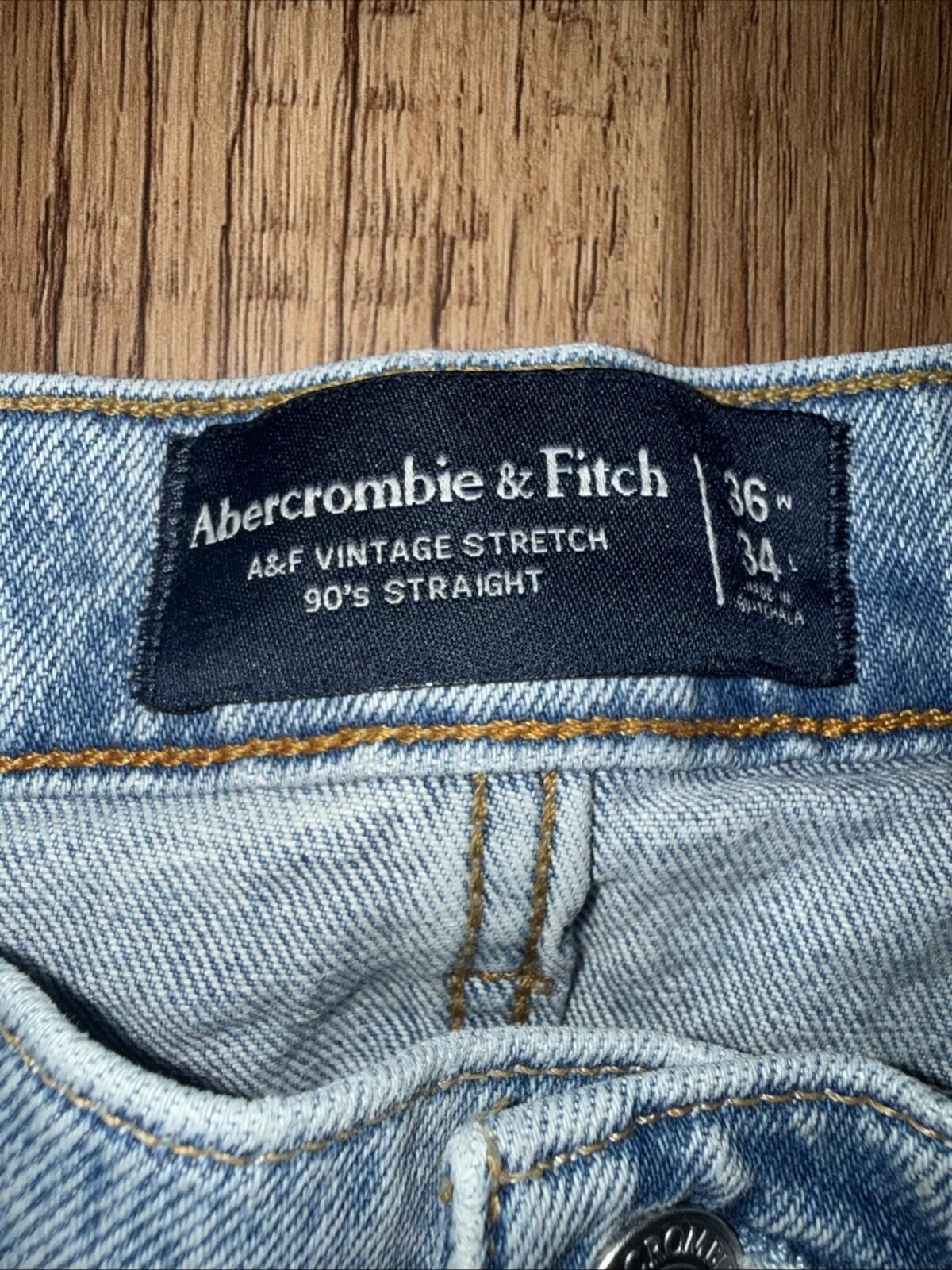 Abercrombie & Fitch Abercrombie & Fitch Jeans Mens Stonewash 90 Straight Vintage Size US 34 / EU 50 - 3 Thumbnail