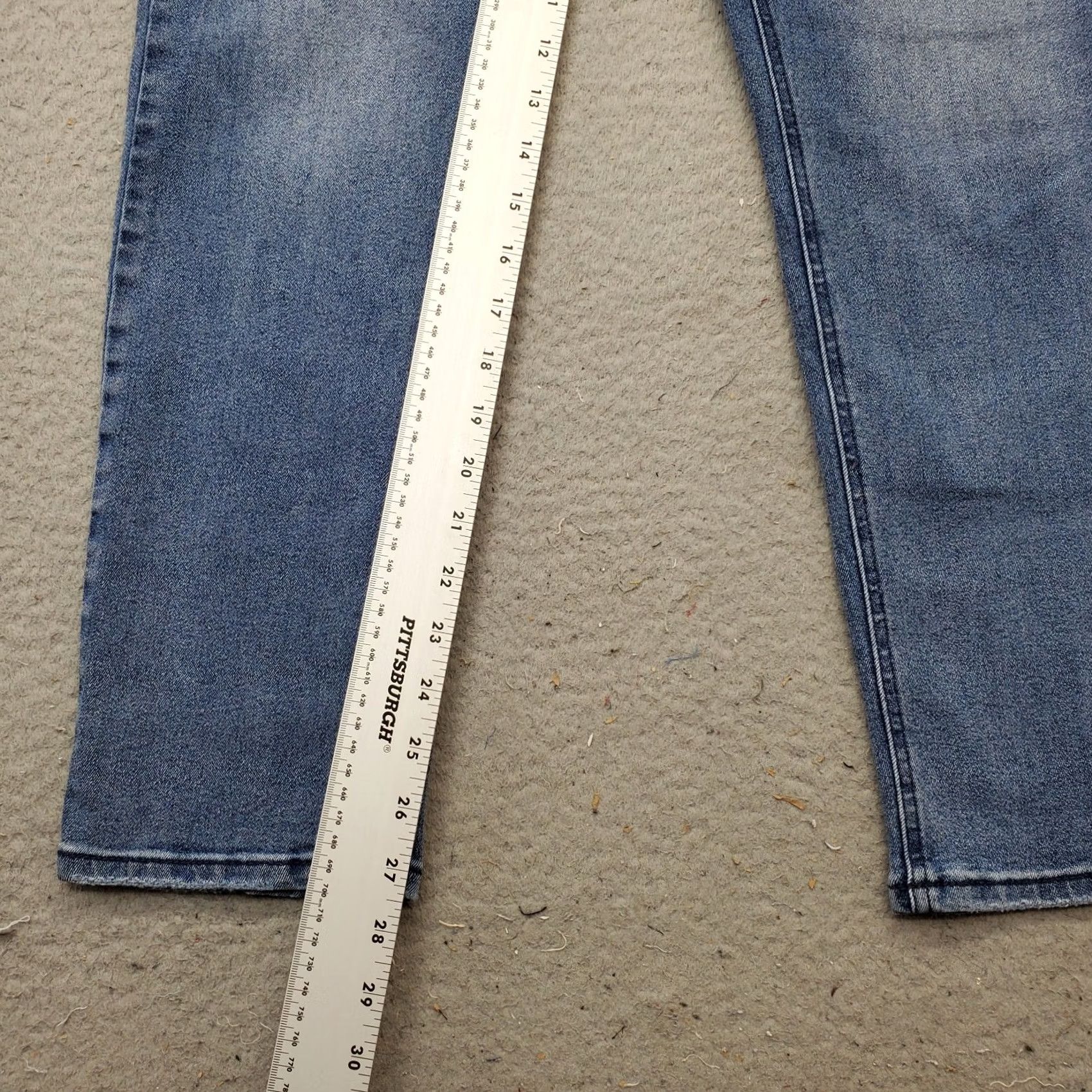 Denime DG2 Faded Whiskered Straight Leg Jeans Women's 10 Blue Denim Light Wash Jeans Size 32" / US 10 / IT 46 - 4 Thumbnail