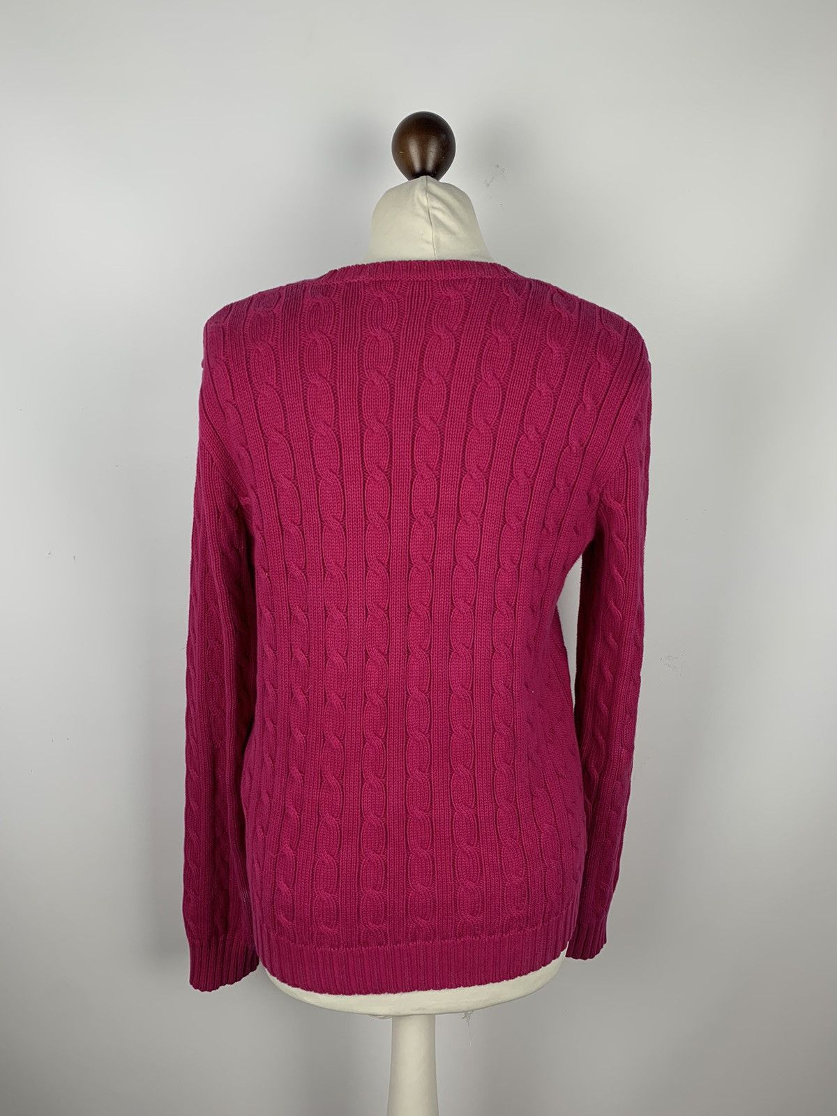 Ralph Lauren Sport Vintage Ralph Lauren Sport Cable Knit V-Neck Sweater Purple Size L / US 10 / IT 46 - 5 Thumbnail