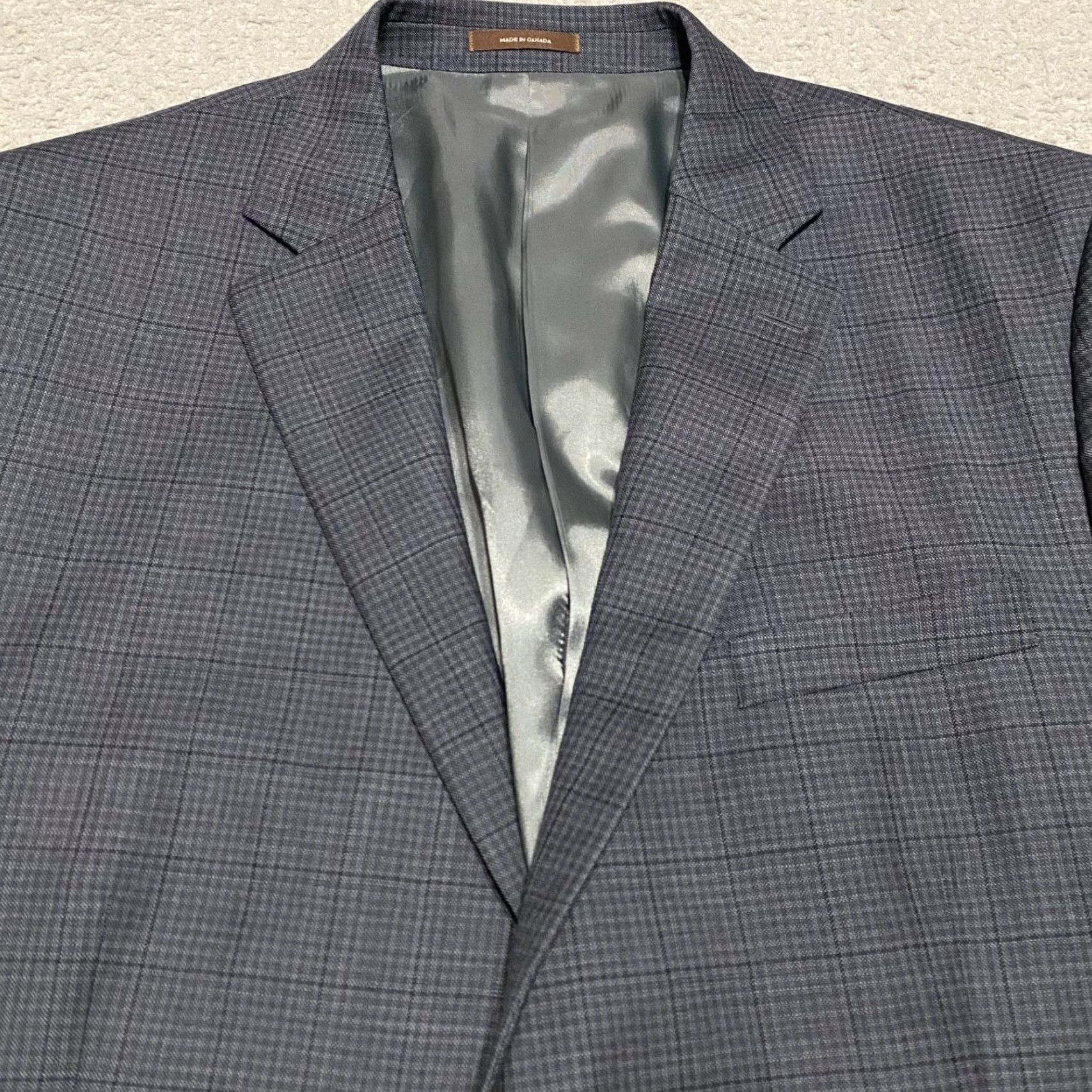 Peter Millar Peter Millar Blazer Mens 46L Gray Plaid Wool Two-Button Tall Long Jacket Size US XXL / EU 58 / 5 - 6 Thumbnail