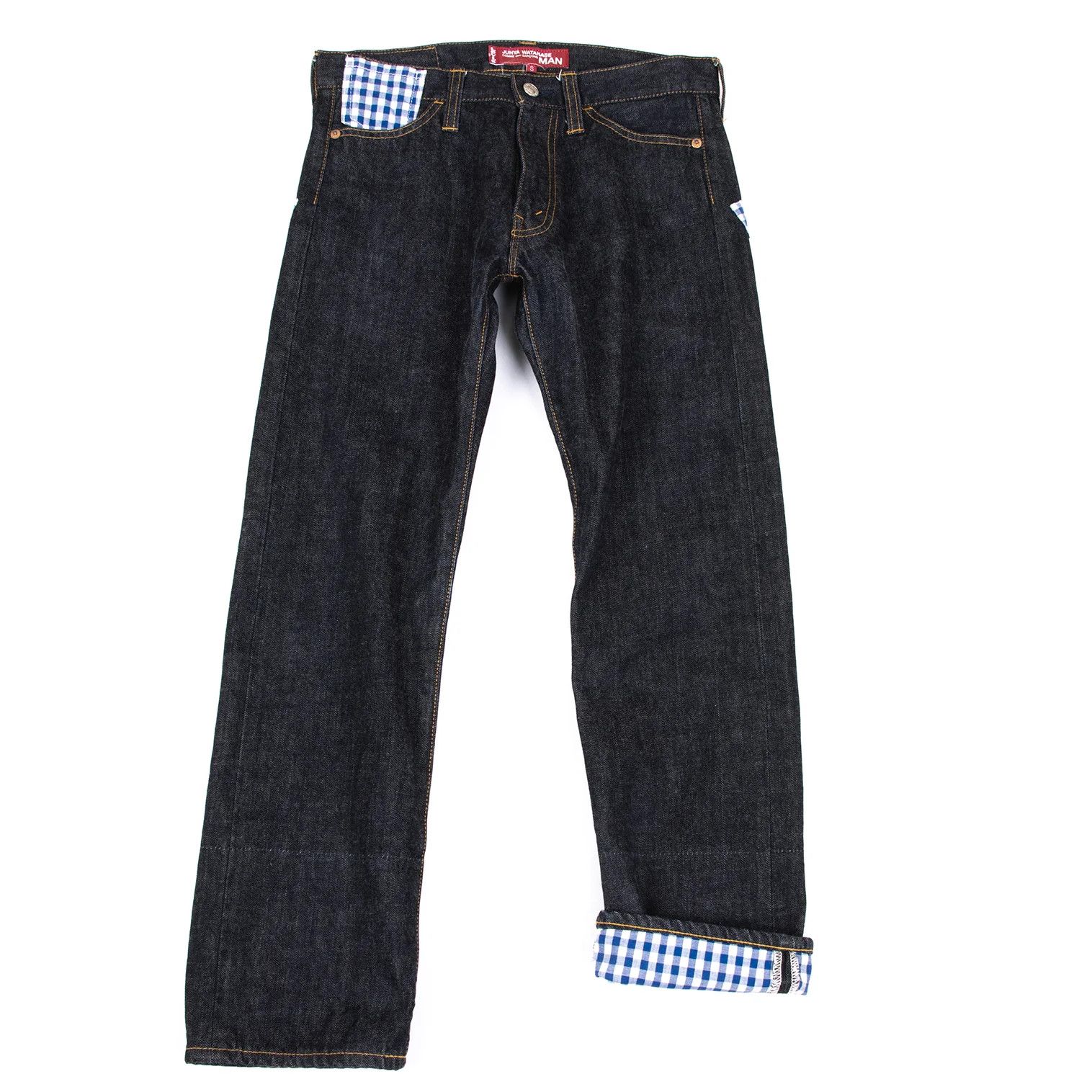 Junya Watanabe Indigo Gingham Check Pocket Denim Pants Size S Size US 38 / EU 54 - 1 Thumbnail