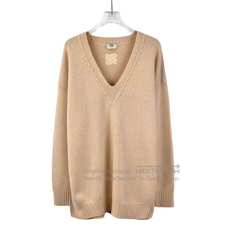 Fendi Beige Cashmere Logo V.