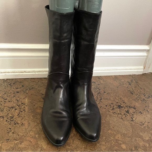 Bally Vintage Bally Leather Flat Pointed Toe Mid-Shin Boots Size US 7.5 / IT 37.5 - 10 Thumbnail