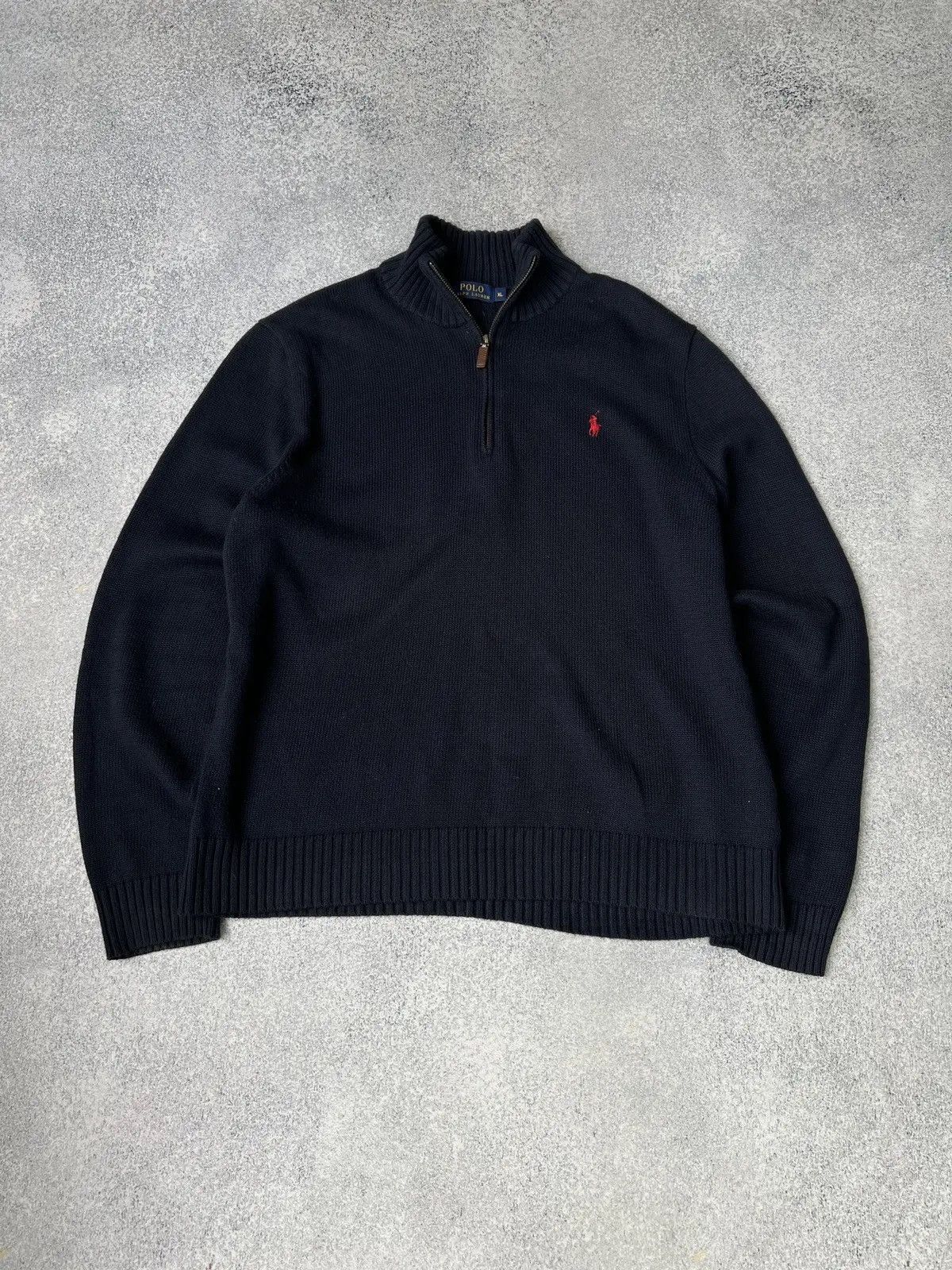Polo Ralph Lauren × Vintage Vintage Polo Ralph Lauren 1/4 zip knit sweatshirt Size US XL / EU 56 / 4 - 2 Thumbnail