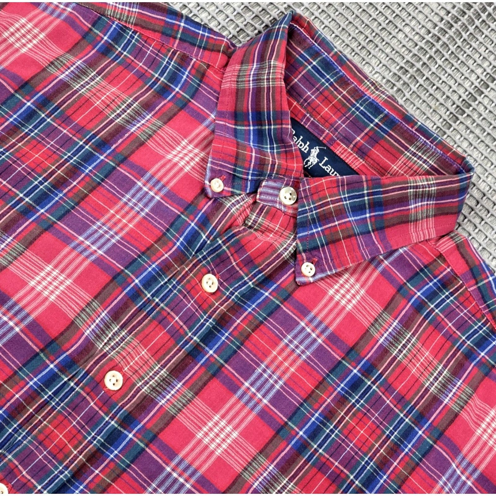Polo Ralph Lauren VTG Ralph Lauren Polo Blake Button-Up Short Sleeve Men L Madras Red Plaid Shirt Size US L / EU 52-54 / 3 - 5 Thumbnail