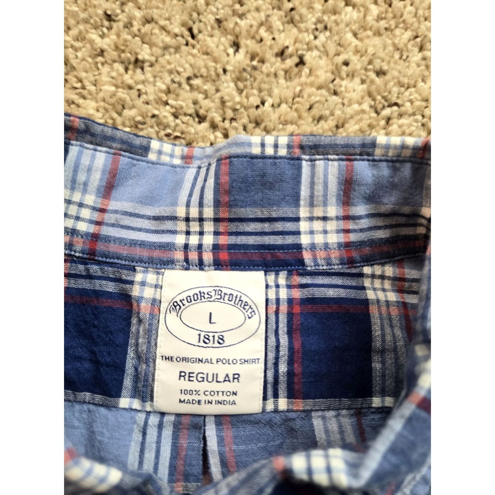 Brooks Brothers Brooks Brothers Shirt Mens L Blue Plaid Button Down Short Sleeve Casual Regular Fit Size US L / EU 52-54 / 3 - 3 Thumbnail