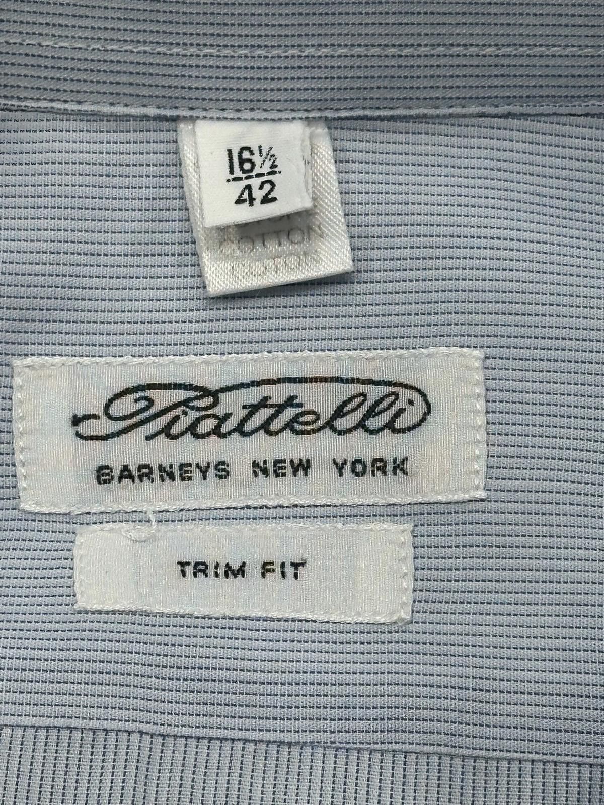 Barneys New York Piatelli Barneys New York Trim Fit Button Down Blue 16.5/42 Size 44R - 3 Thumbnail
