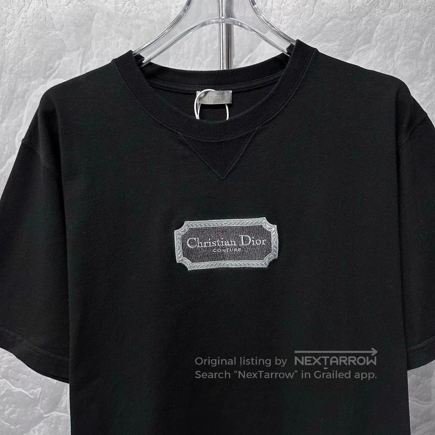 Dior christian dior logo embroidered black short sleeve. Size US XL / EU 56 / 4 - 2 Thumbnail