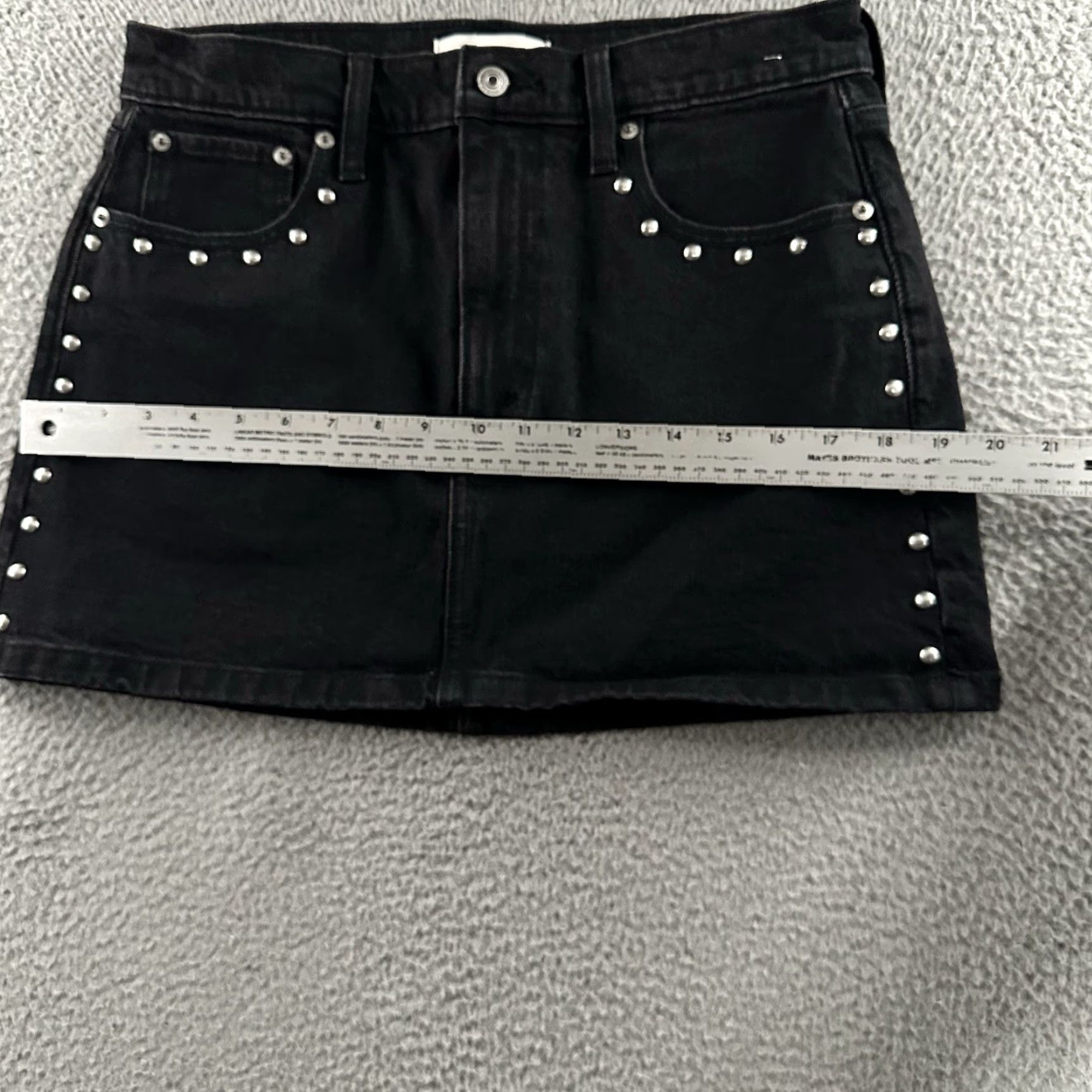 Abercrombie & Fitch Abercrombie & Fitch Womens Mini Skirt Black Size 29 High Rise Denim Studded (Stretch) - Regular Skirt, Short, Women's Fashion Size 29" - 7 Thumbnail