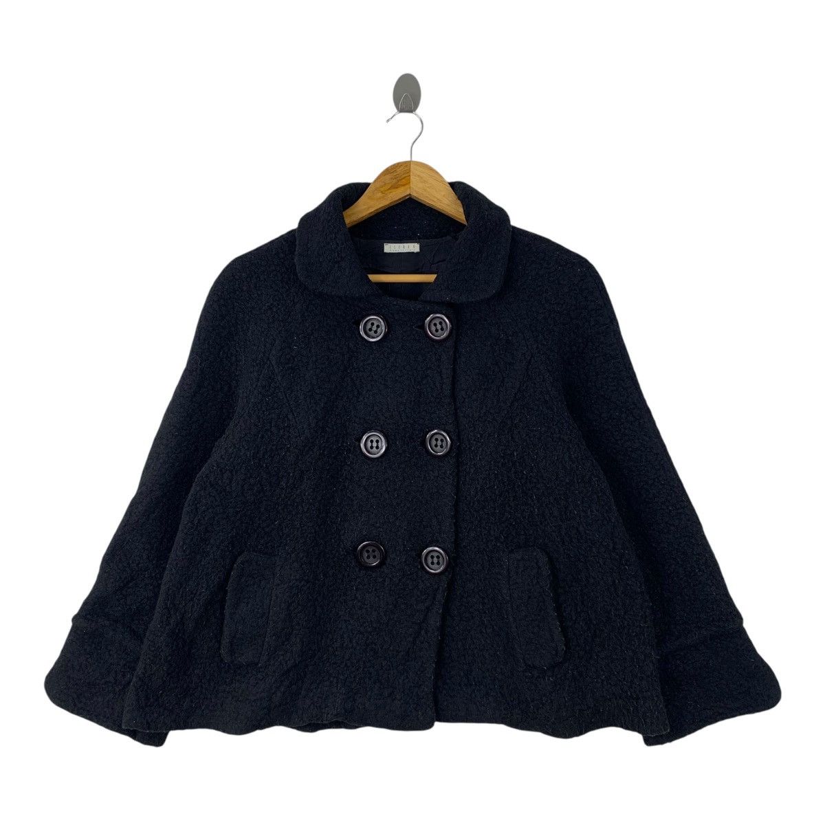 Vintage Vintage ELENAD Italian Designer Wool Peacoat Jacket Size XL / US 12-14 / IT 48-50 - 1 Thumbnail