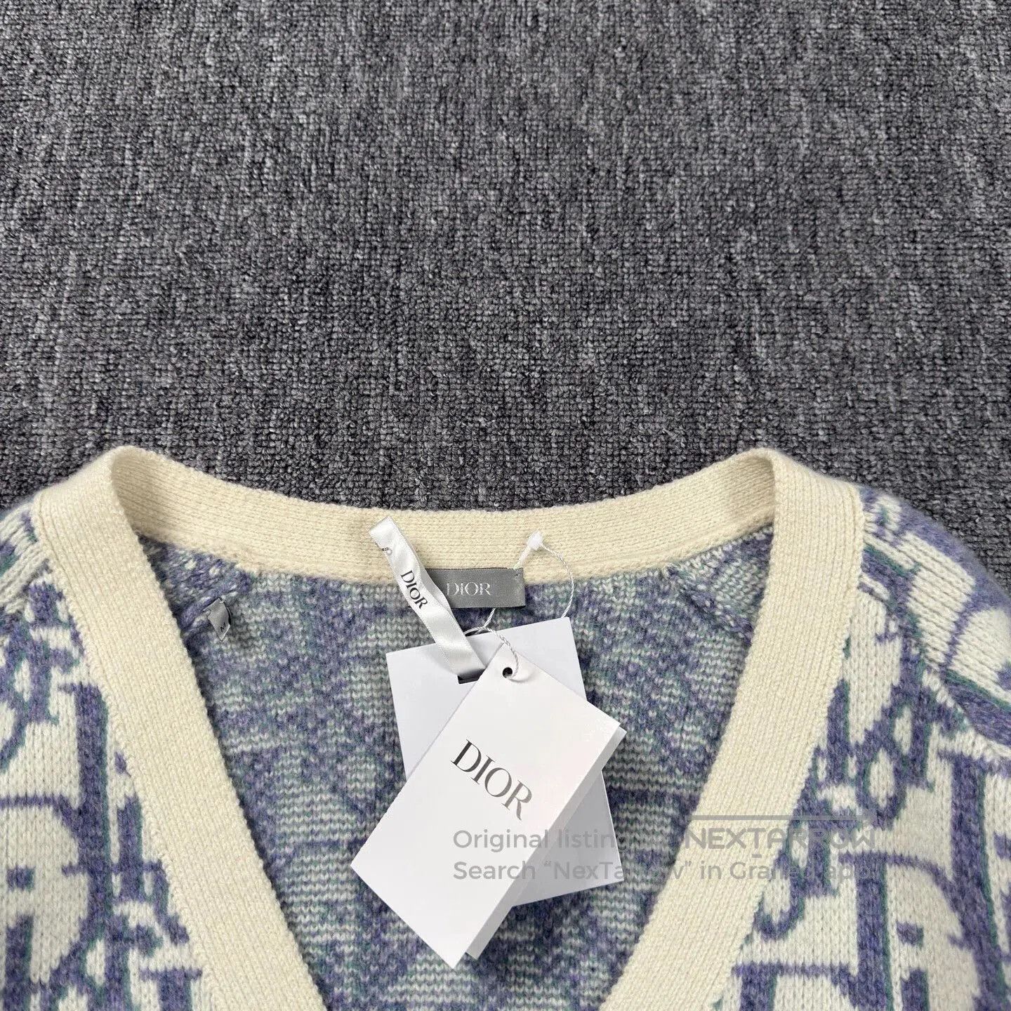 Dior dior white blue wool cardigan size m. Size US M / EU 48-50 / 2 - 3 Thumbnail