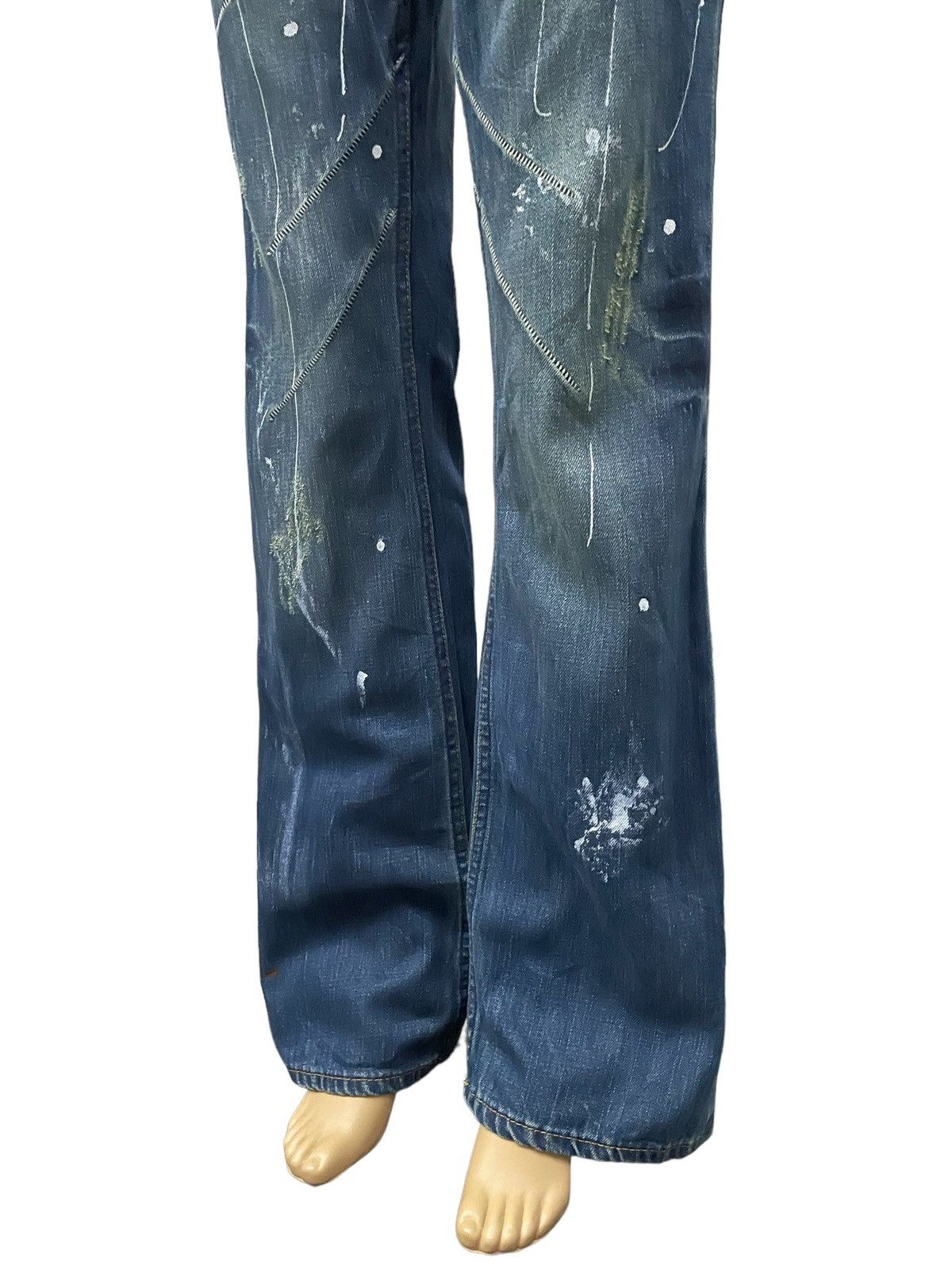 Hysteric Glamour × Japanese Brand Root Three Japan Paint Splatter Studded Flared Jeans Size US 32 / EU 48 - 6 Thumbnail