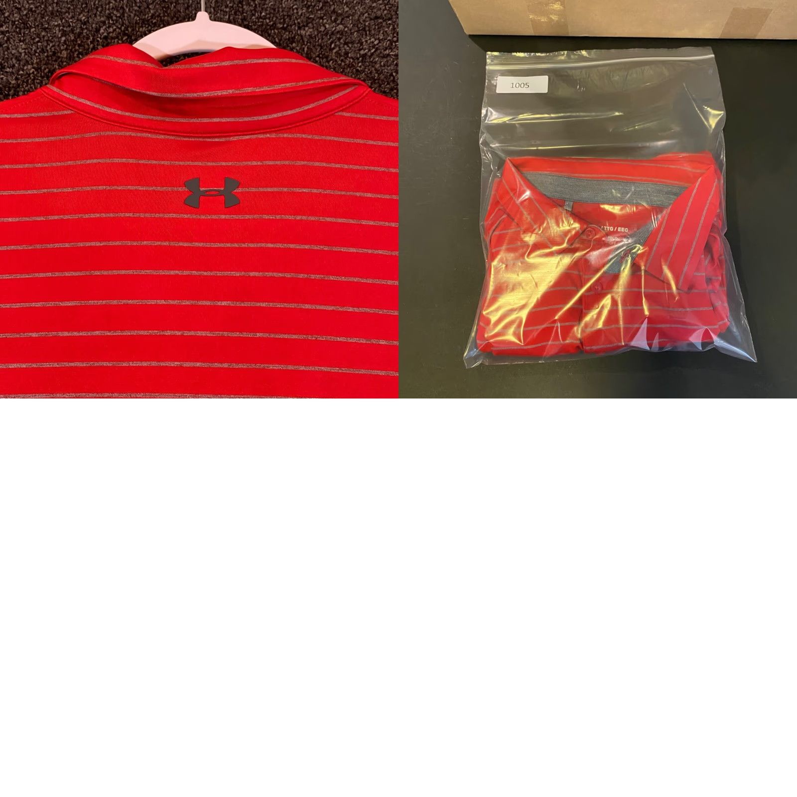 Under Armour Under Armour Polo Shirt Mens 2XL Red Striped Playoff Performance Golf Sport Size US XXL / EU 58 / 5 - 8 Thumbnail