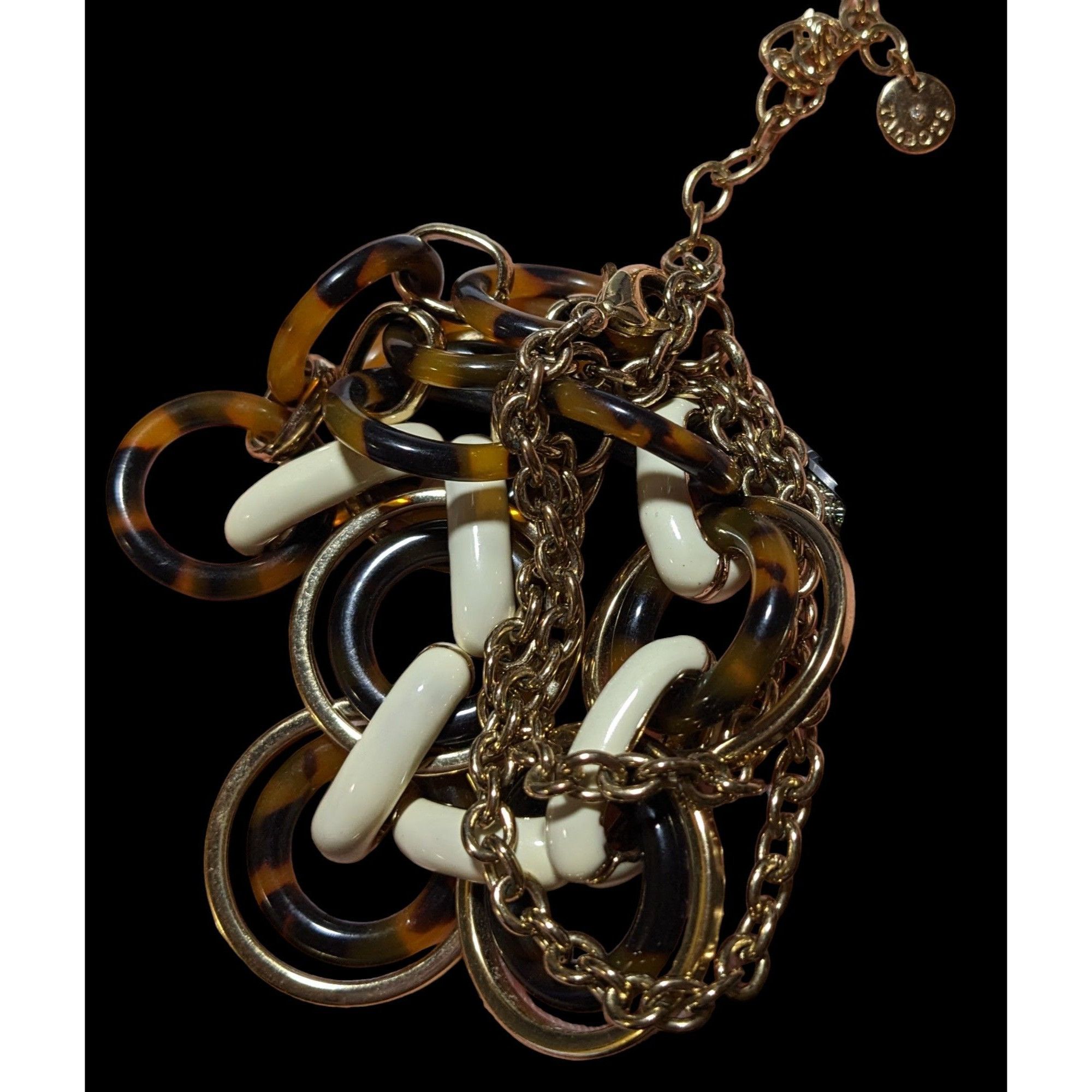 Talbots Talbots Tortoise Link White And Gold Accent Necklace Size ONE SIZE - 4 Thumbnail
