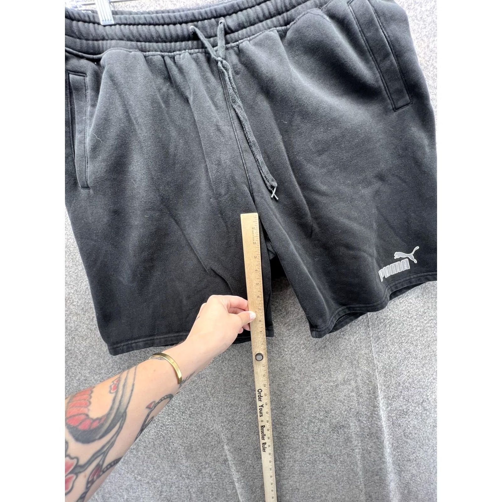 Puma Puma Sweat Shorts Mens XL Black Fleece Gym & Training 9 Inseam Logo Size US 36 / EU 52 - 3 Thumbnail