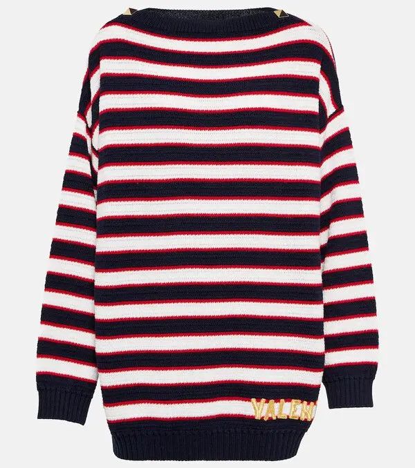 Valentino o1y0326 Stripes Sweater in Multicolor Size L / US 10 / IT 46 - 1 Thumbnail