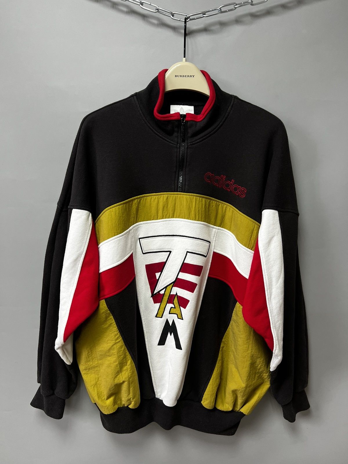 Adidas Adidas 90s Team Big Logo 1/4 Zip Sweatshirt Vintage y2k Size US L / EU 52-54 / 3 - 1 Thumbnail