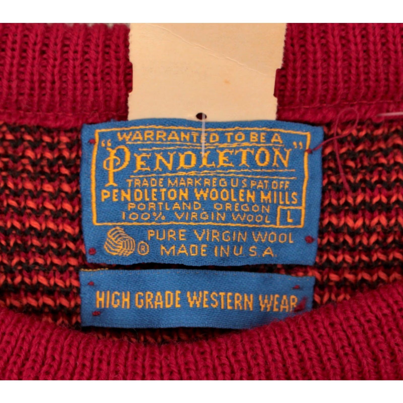 Pendleton VTG Pendleton 1980s Wool Sweater Shirt L Red Mens Aztec Pattern Vintage 80s Size US L / EU 52-54 / 3 - 3 Thumbnail