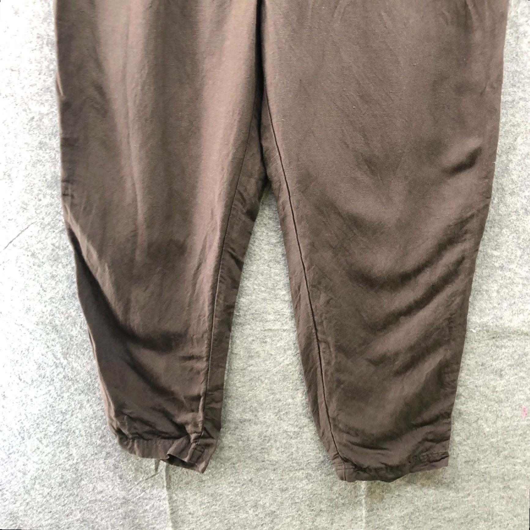 H&M H&M Linen Blend Cropped Pants Womens Size 14 Brown High Rise Tapered Casual Size 36" / US 14 / IT 50 - 4 Thumbnail