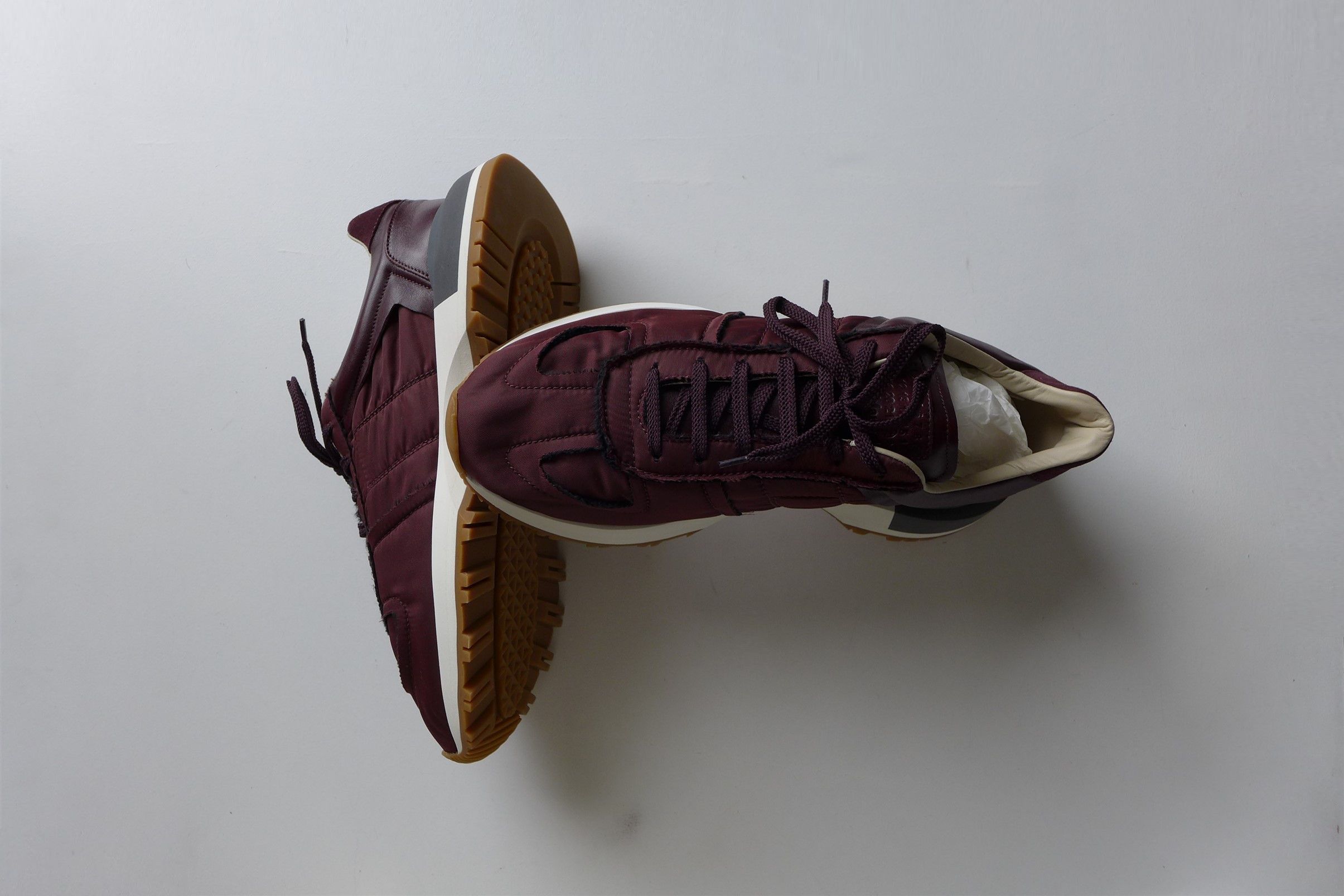 Maison Margiela Margiela Burgundy Runner Evolution Sneakers Size US 12 / EU 45 - 5 Thumbnail
