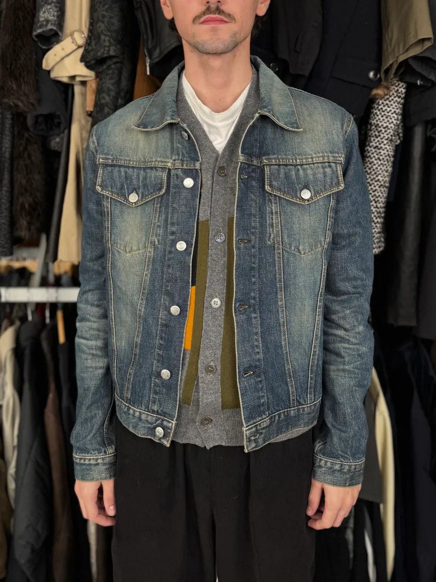 Helmut Lang AW1999 Helmut Lang Blue Eroded Denim Jacket Size US M / EU 48-50 / 2 - 2 Thumbnail