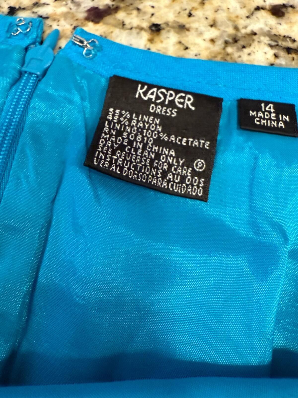 Other Kasper linen blend embroidered maxi skirt teal white SZ 14 Size 36" / US 14 / IT 50 - 8 Thumbnail