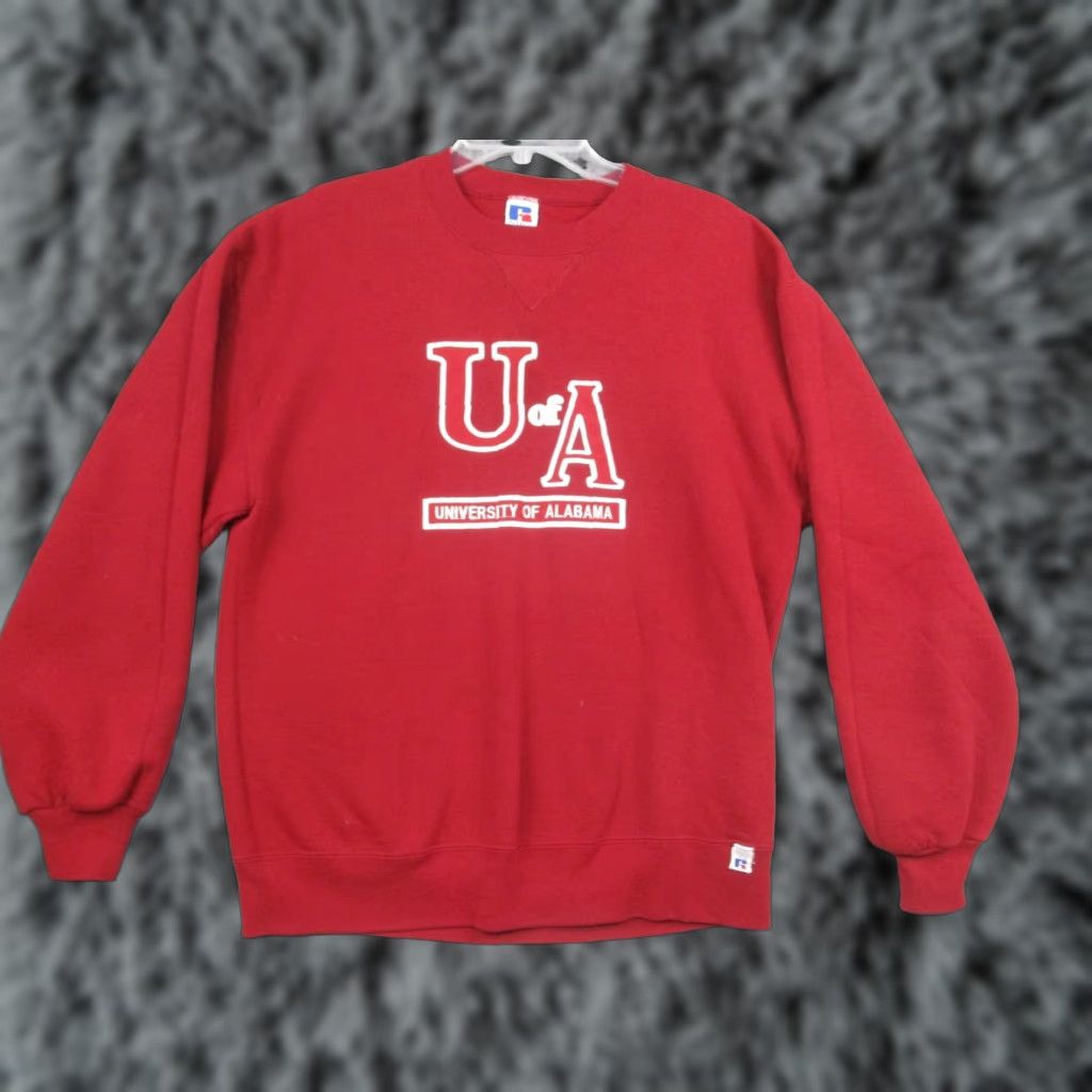 Russell Athletic VINTAGE Russell Athletic Sweatshirt Mens L Red University Alabama USA 90s Crewneck Graphic Print Embroidered Logo Mens Size US L / EU 52-54 / 3 - 1 Thumbnail
