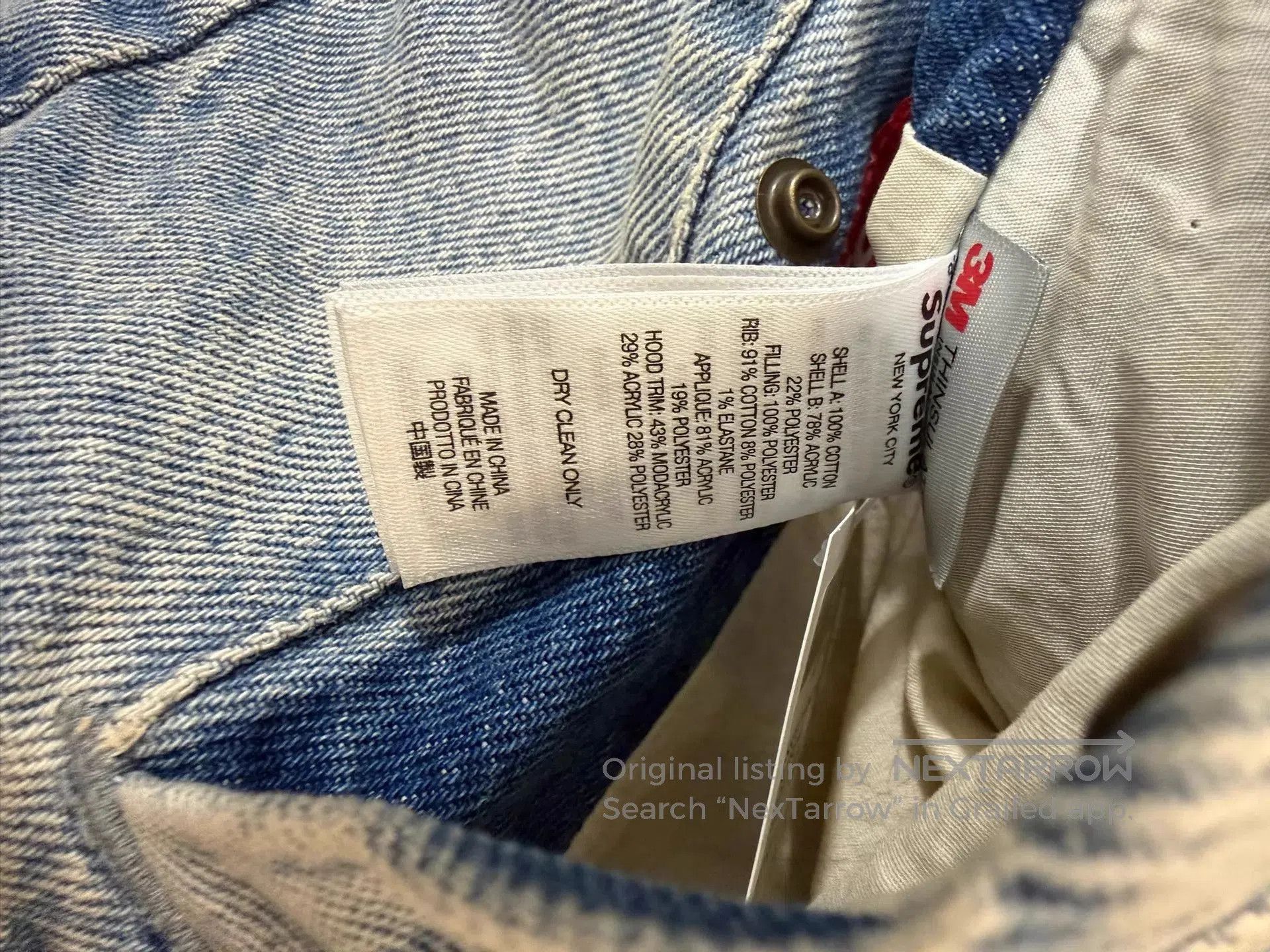 Supreme Blue Denim Jacket with Faux Fur Hood - Size M. Size US M / EU 48-50 / 2 - 6 Thumbnail