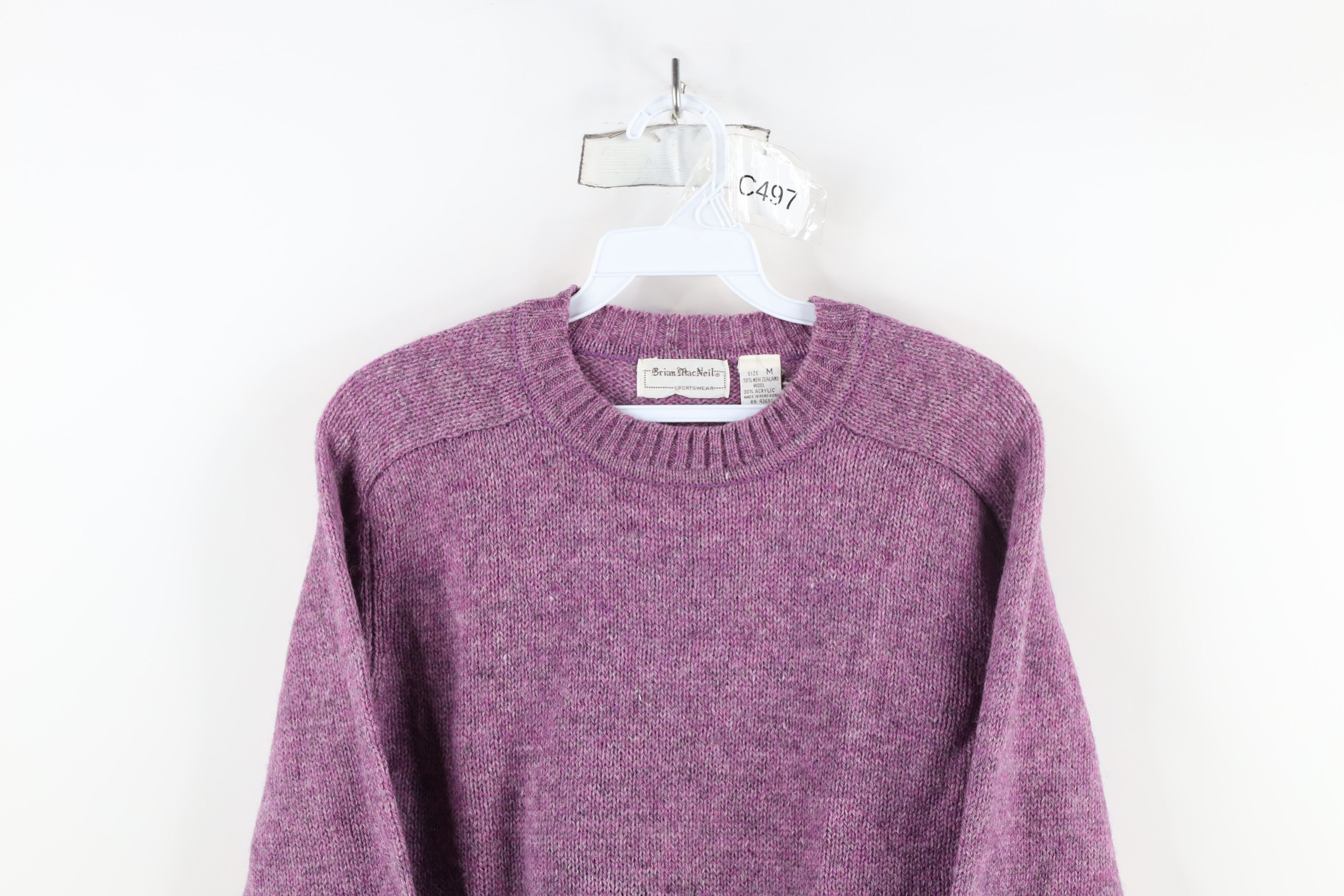 Vintage Vintage 70s Streetwear Wool Blend Knit Sweater Purple AS IS Size US M / EU 48-50 / 2 - 2 Thumbnail