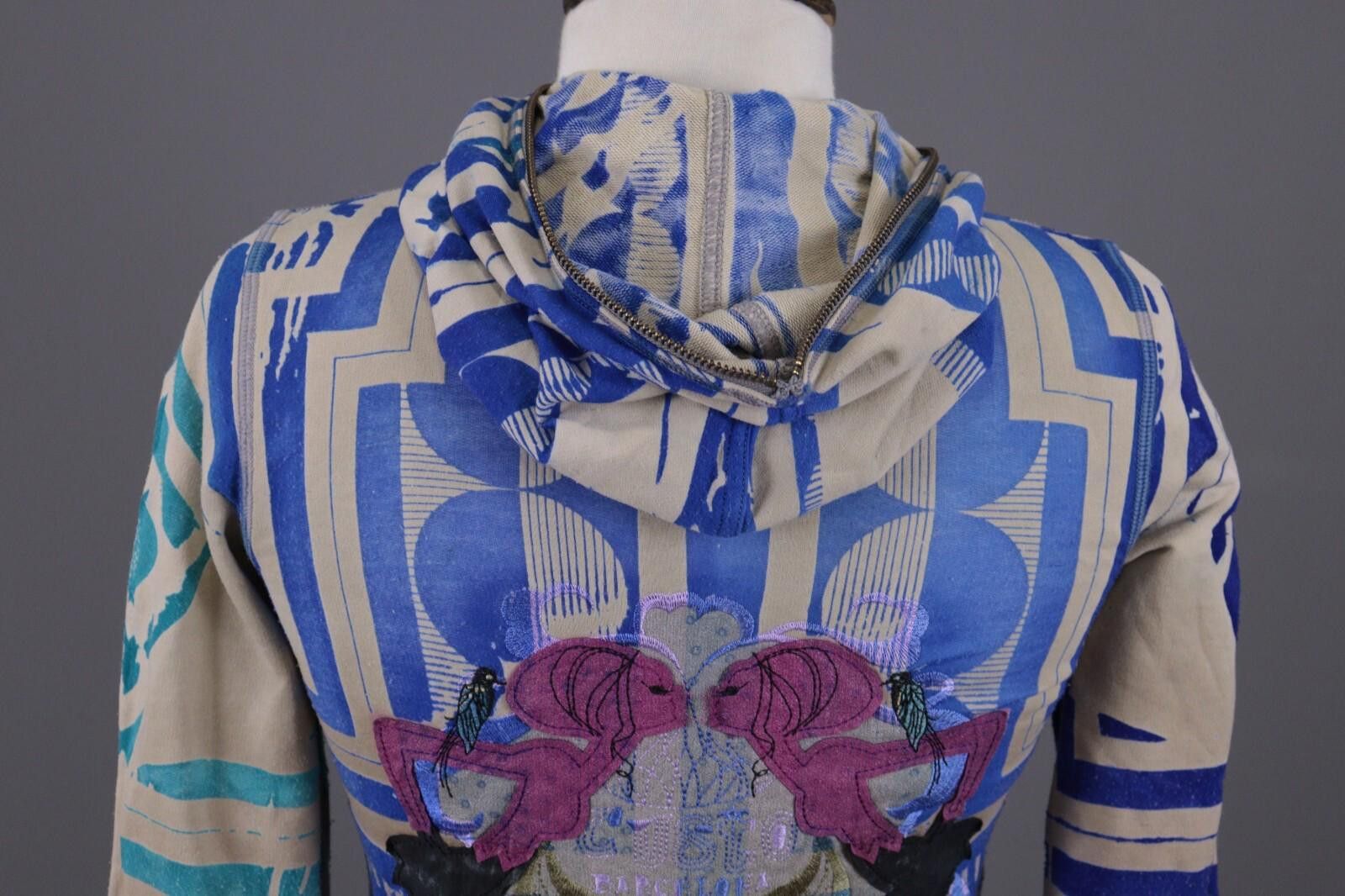 Custo Barcelona Custo Barcelona Blue Printed Hooded Jacket Sweater Size M / US 6-8 / IT 42-44 - 11 Thumbnail
