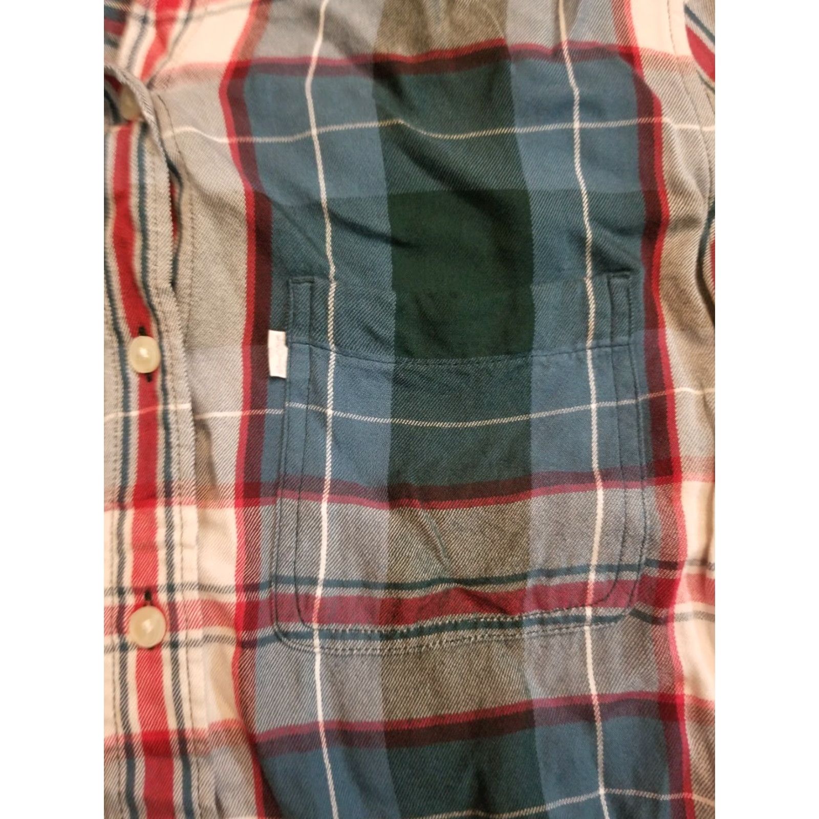 Levi's Levi's Women’s M White Tab Classic Plaid Long Sleeve Button-Up Shirt Size M / US 6-8 / IT 42-44 - 3 Thumbnail