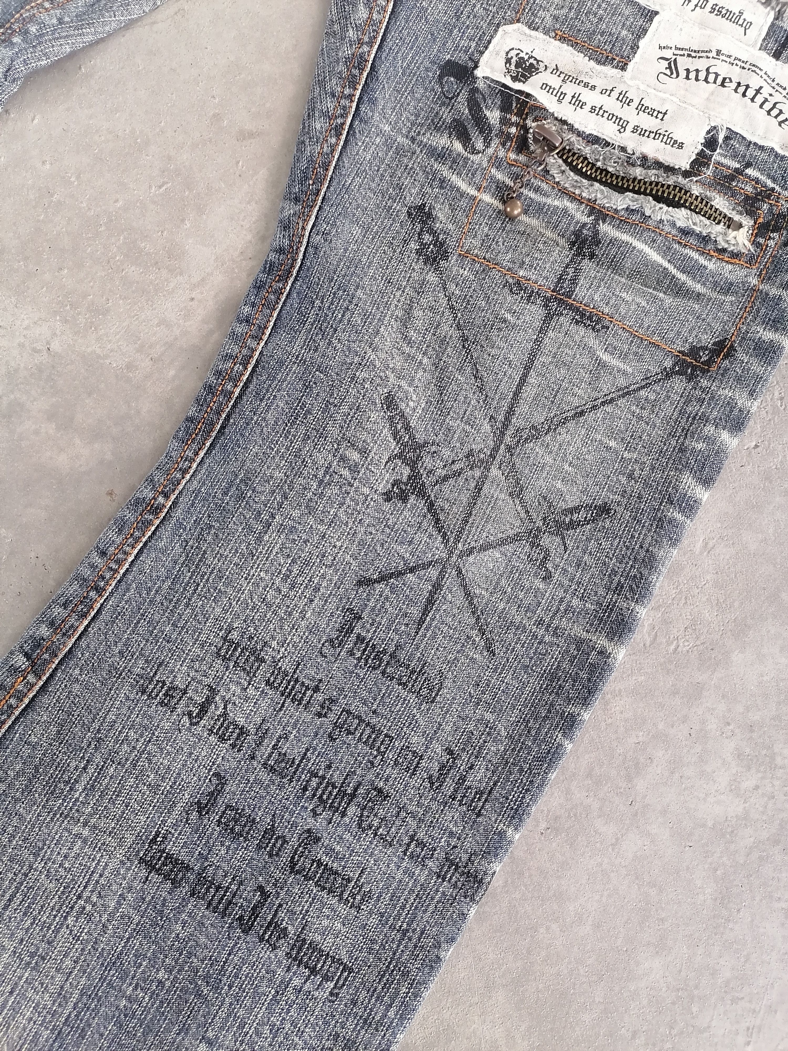 Seditionaries Flare Jeans In The Attic Gothic Erd Distressed Denim Pants Size US 31 - 7 Thumbnail