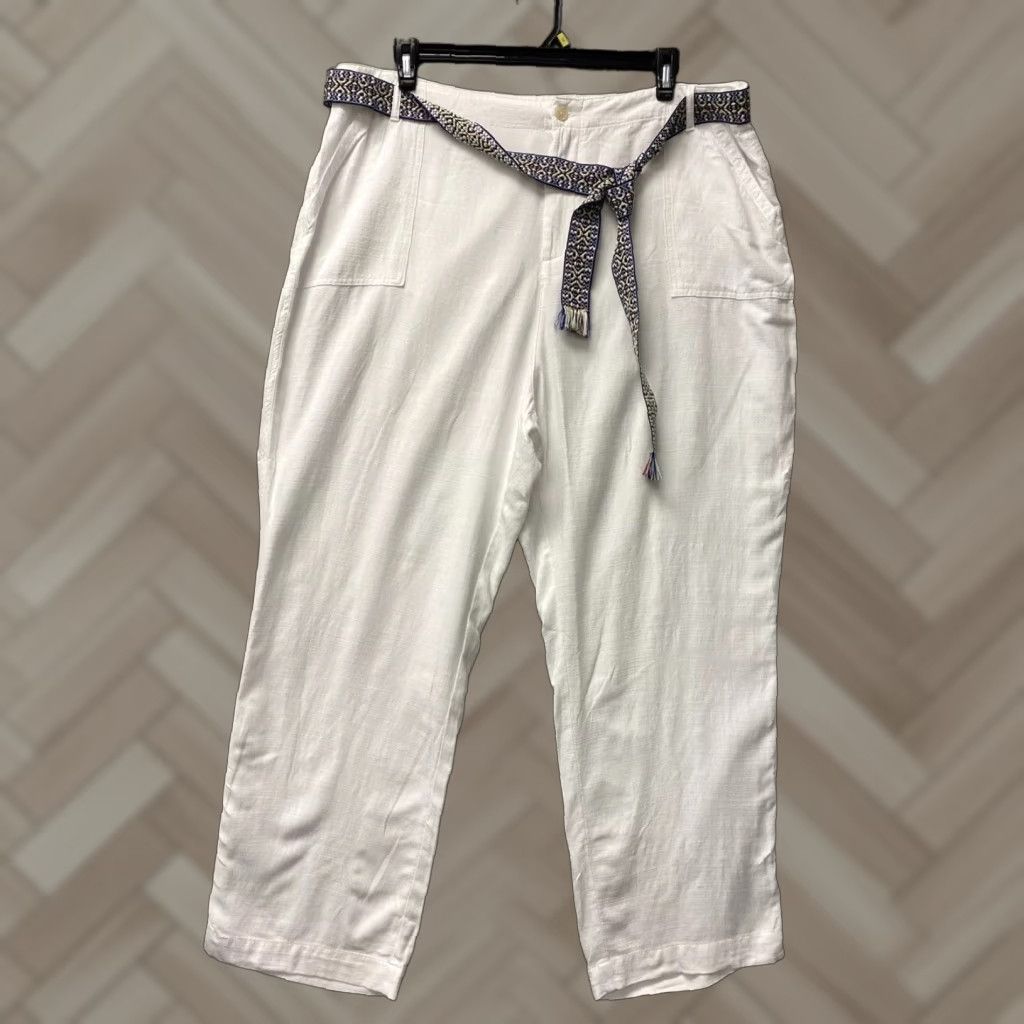 Vintage CATO Premium Women's Casual Pants Plus Size 22W White Summer Pocket NWT Size 40" / US 18 - 1 Thumbnail