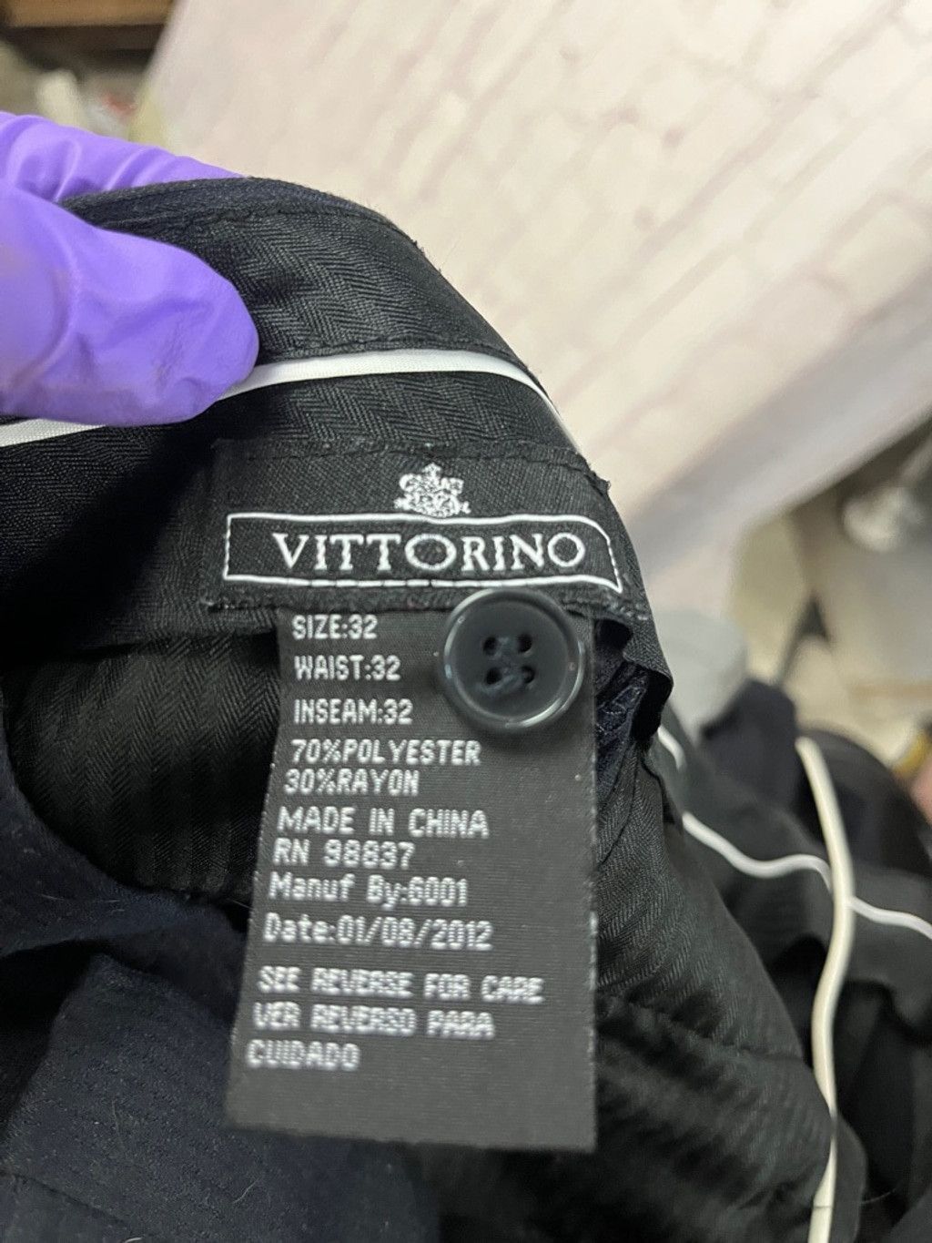 Other Vittorino Ribbed Black Dress Pants 32x32 – Textured Tailored Size US 32 / EU 48 - 5 Thumbnail