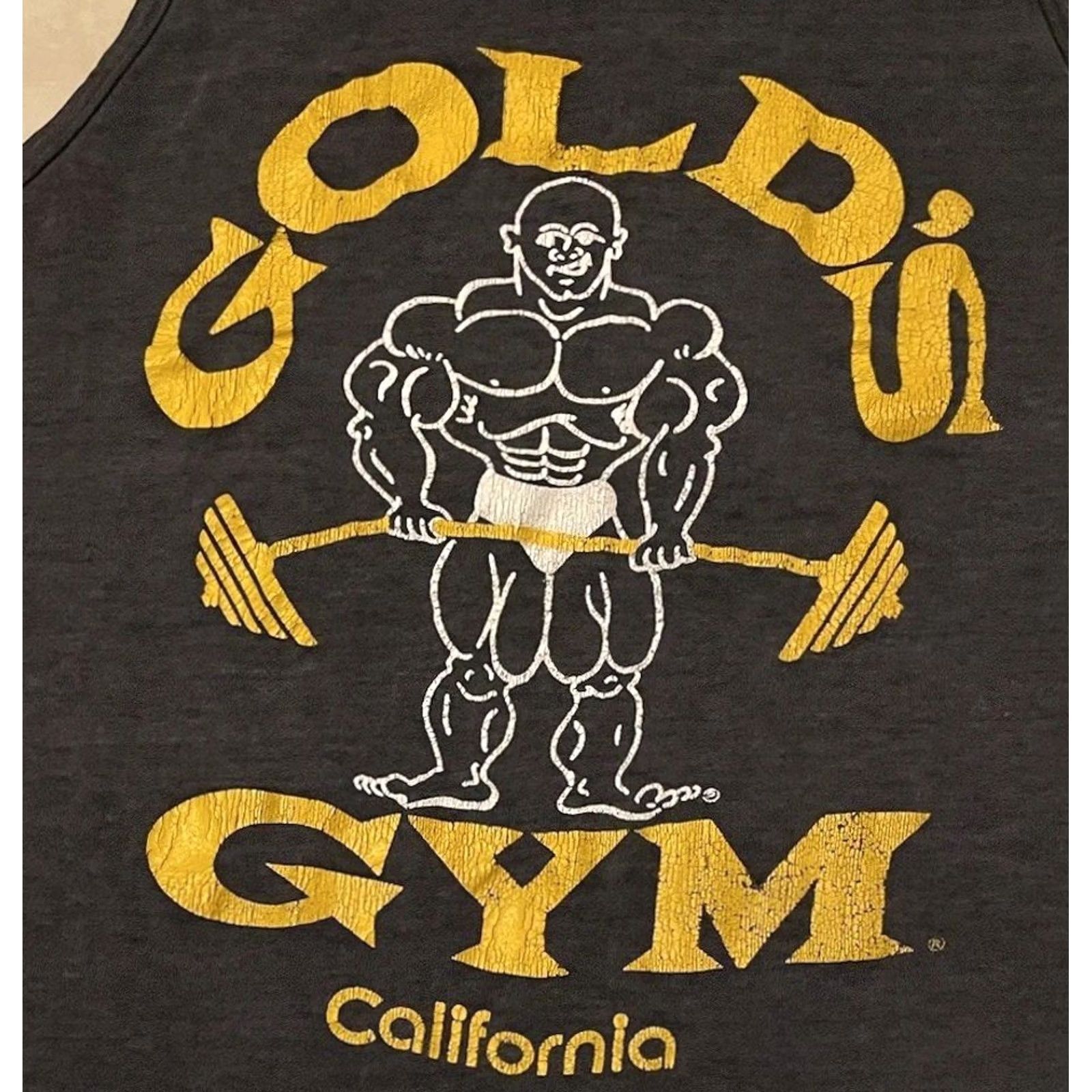 Vintage Vtg 80s Golds Gym Faded California Tank Top S Black Beach Weight Lifting Gym USA 90s Monkey PE Mens Size US S / EU 44-46 / 1 - 3 Thumbnail