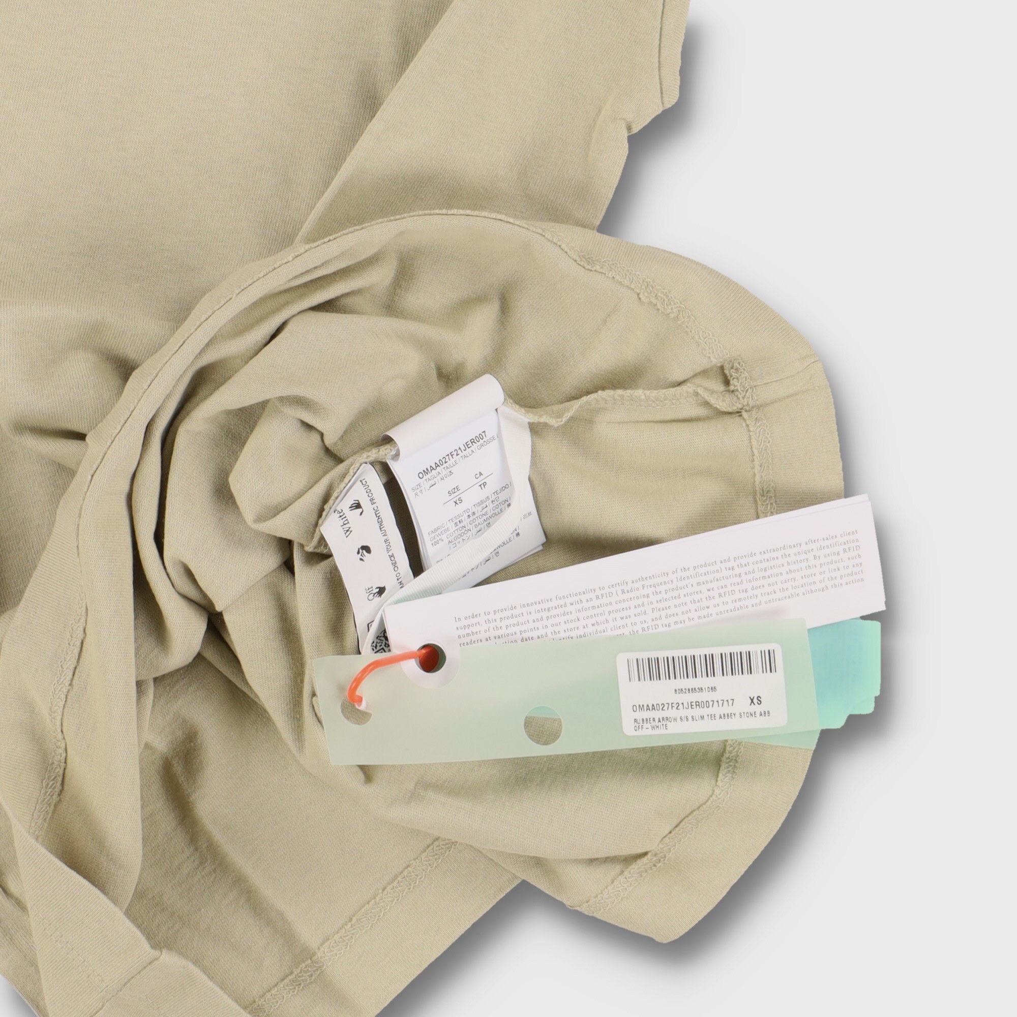 Off-White Beige Rubber Arrows Logo T-Shirt Size XS / US 0-2 / IT 36-38 - 7 Thumbnail
