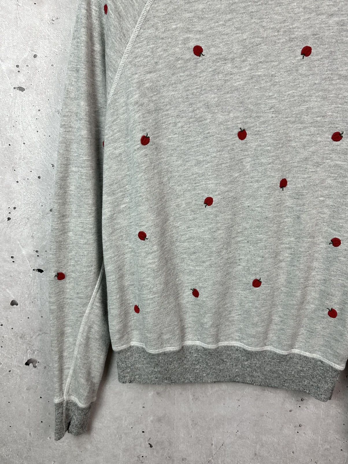 THE GREAT The Great Made in USA Apple Collage Crew Neck Grey Sweater Size M / US 6-8 / IT 42-44 - 5 Thumbnail