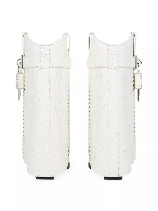 Givenchy o1srvl11e0525 Shark Lock Cowboy Ankle Boots 60mm in Ivory Size US 11 / IT 41 - 4 Thumbnail