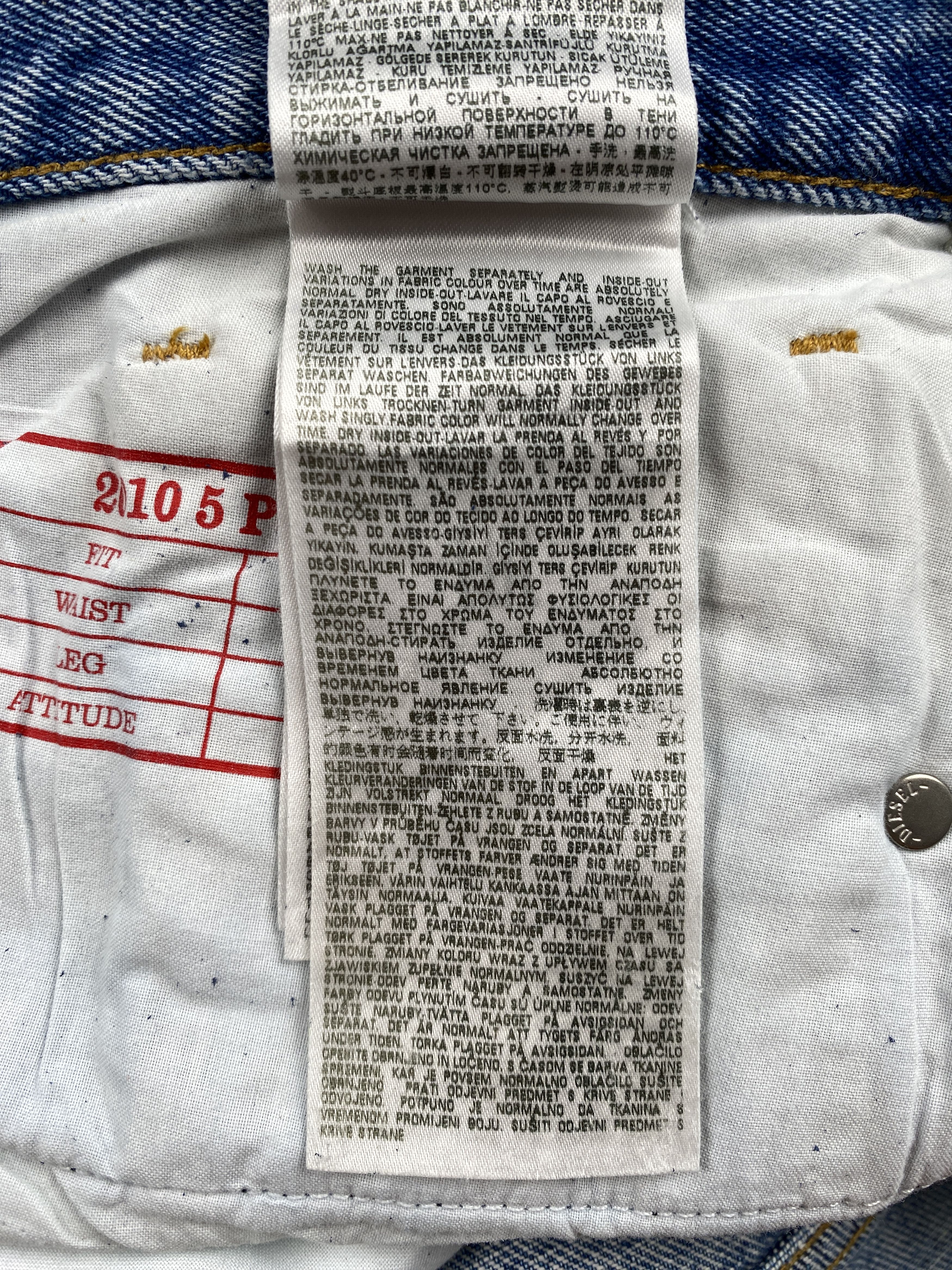 Diesel 2010 5 Pocket Denim Jeans Size US 35 - 18 Thumbnail