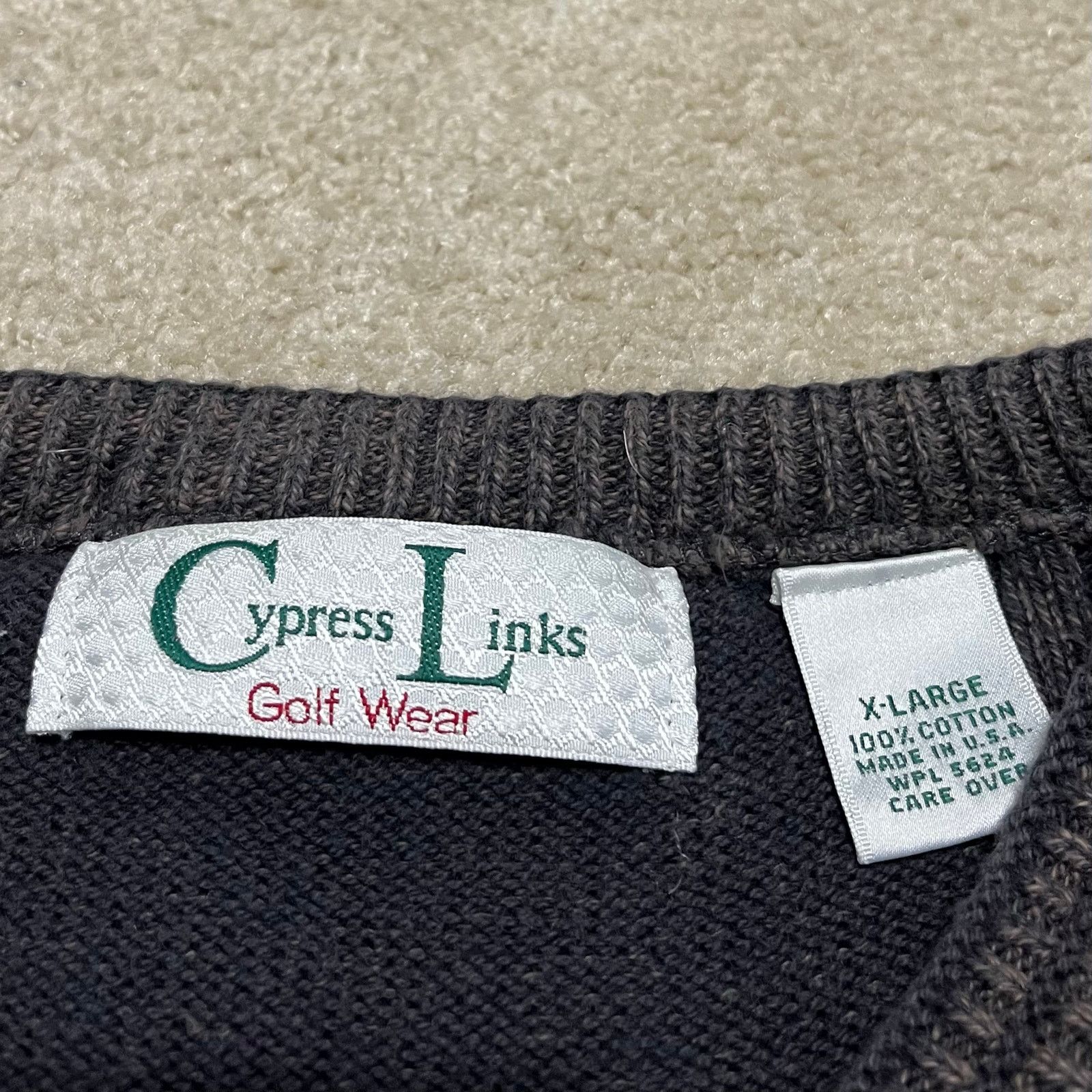 Other Vintage Cypress Links Golf Wear Knit Sweater Vest Plaid Gray Size US XL / EU 56 / 4 - 3 Thumbnail