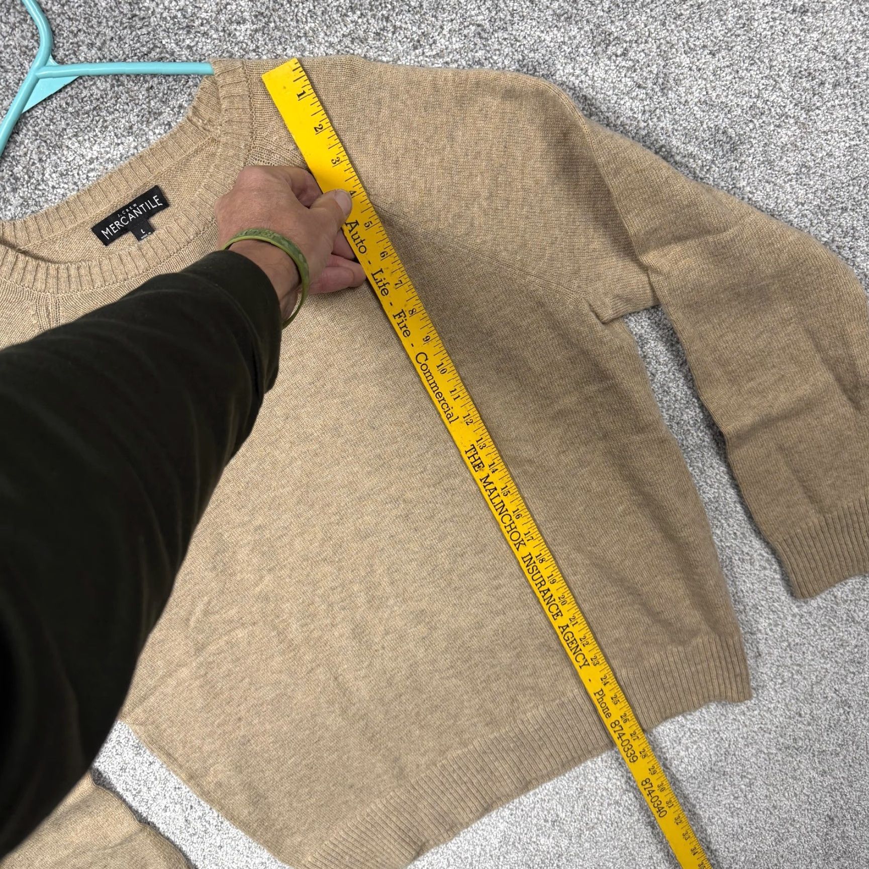 J.Crew J.CREW Mercantile Sweater L Tan Nylon Wool Crew Neck Pullover Men Long Sleeve Knit Solid Beige Vintage No Size US L / EU 52-54 / 3 - 2 Thumbnail