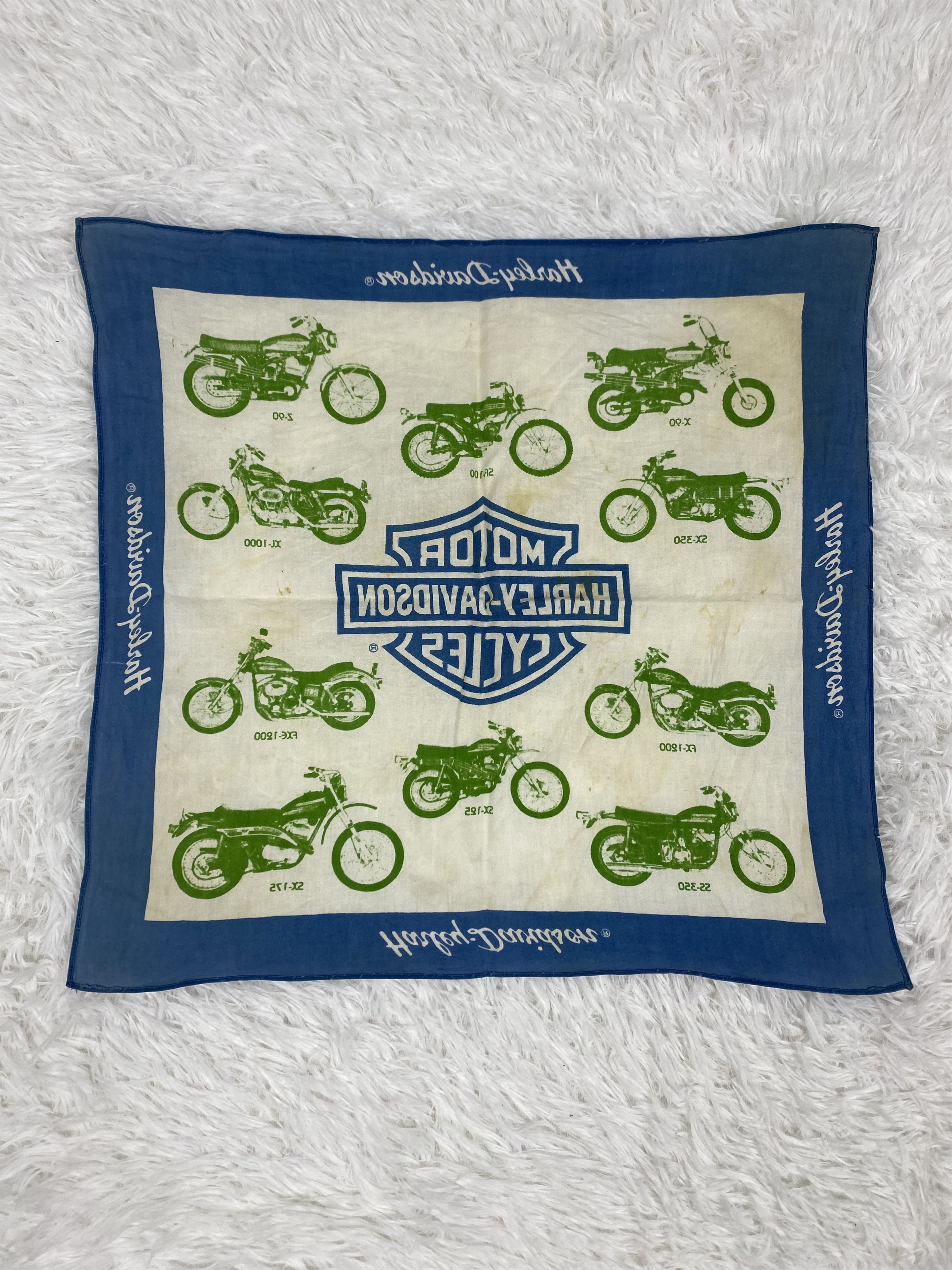 Harley Davidson × Vintage Vintage Harley Davidson Handkerchief Neckerchief PH0648 Size ONE SIZE - 6 Thumbnail
