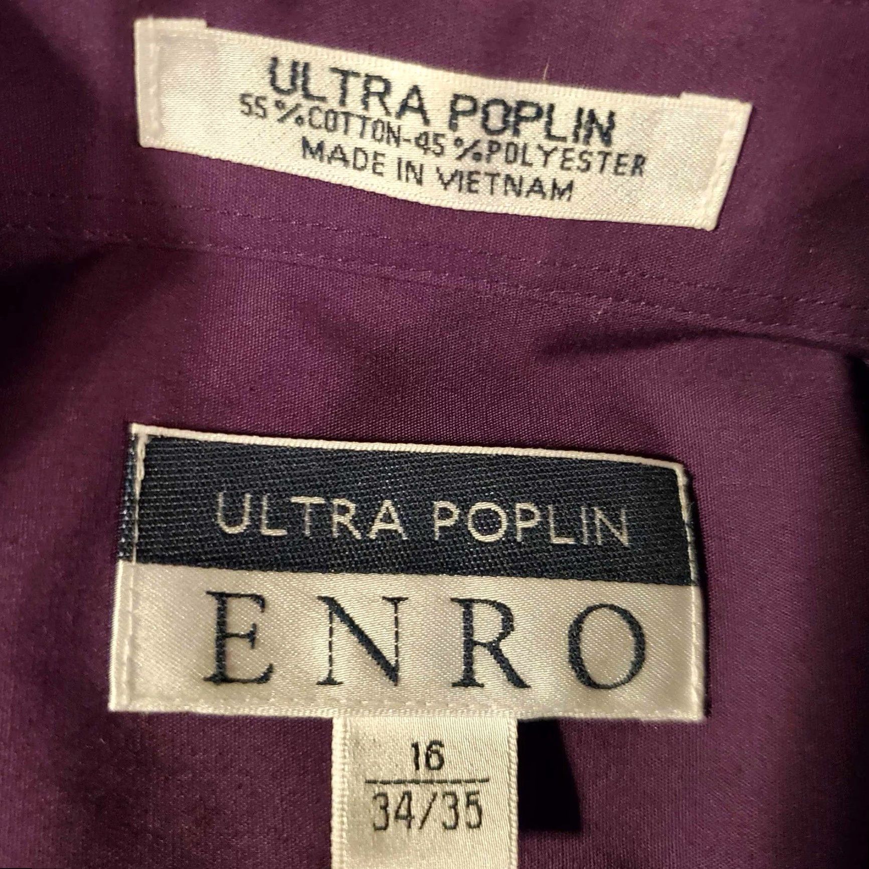 Enro ENRO Dress Shirt Purple 16-34/35 Button Up Long Sleeve Men Regular Colorful Classic Size 42R - 2 Thumbnail