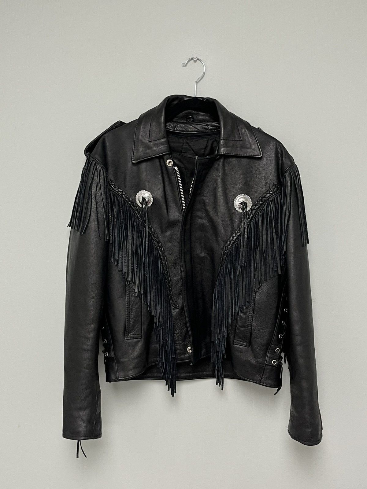 Vintage Fringed Leather Jacket. Size 42 Size L / US 10 / IT 46 - 7 Thumbnail