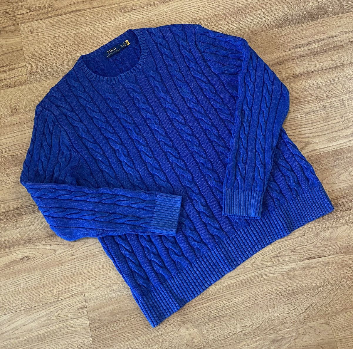 Polo Ralph Lauren Polo Ralph Lauren Cable Knit Garment Dyed Jumper x Rare Size US XL / EU 56 / 4 - 2 Thumbnail