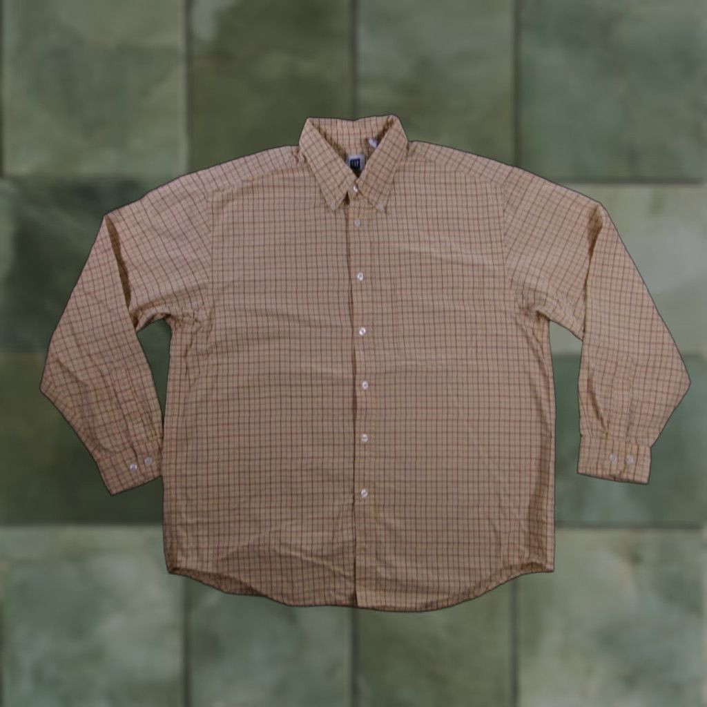 Gap GAP Shirt Mens M Yellow Plaid Oxford Classic Office Casual Heritage OCBD Button-Up Pocket Long Sleeve Size US M / EU 48-50 / 2 - 1 Thumbnail