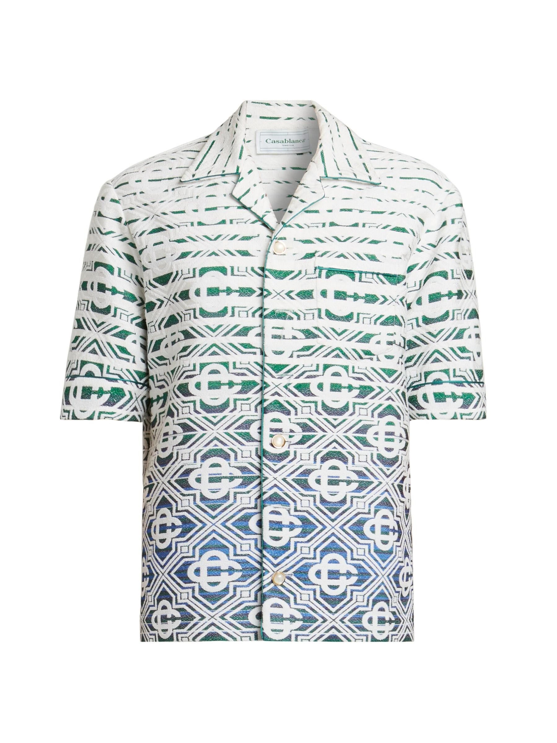 os11x0725 Monogrammed Cotton-Blend Shirt in Multicolor